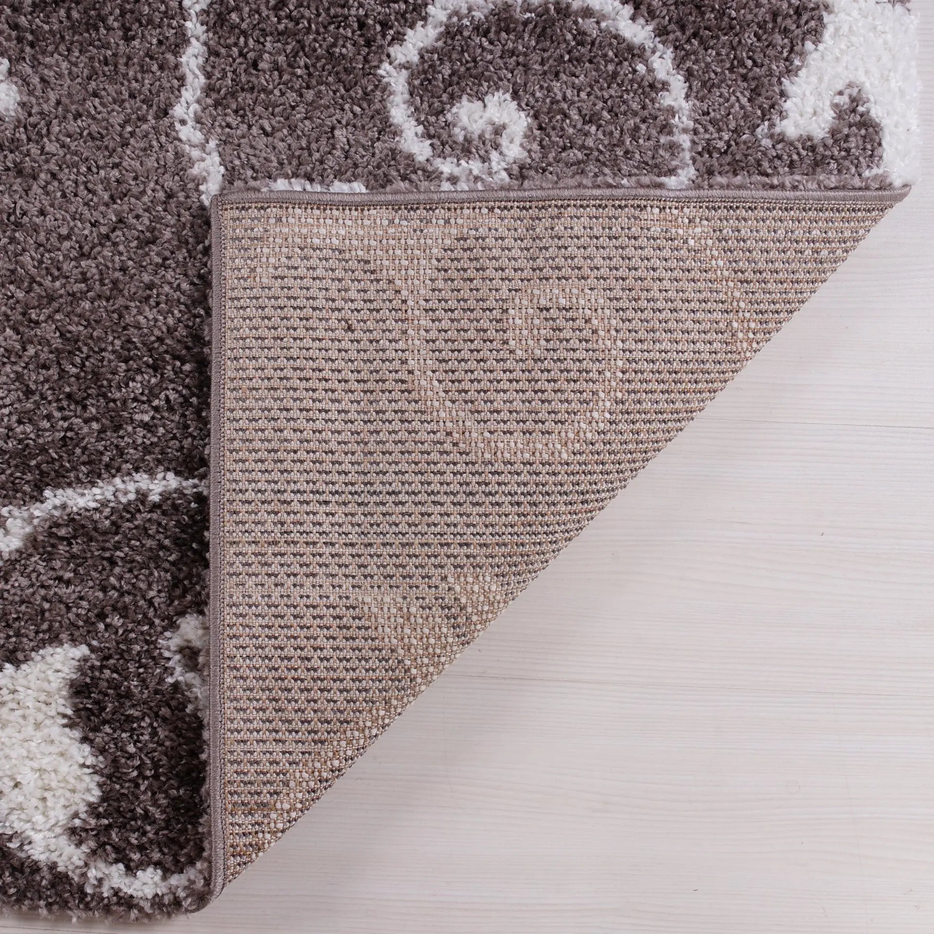 ladole rugs shaggy rabat abstract pattern sustainable spirals style indoor small mat doormat rug in mink white 110 x 211 57cm x 90cm 6x8, 6x9 ft Living Room, Bedroom, Dining Area, Kitchen Carpet