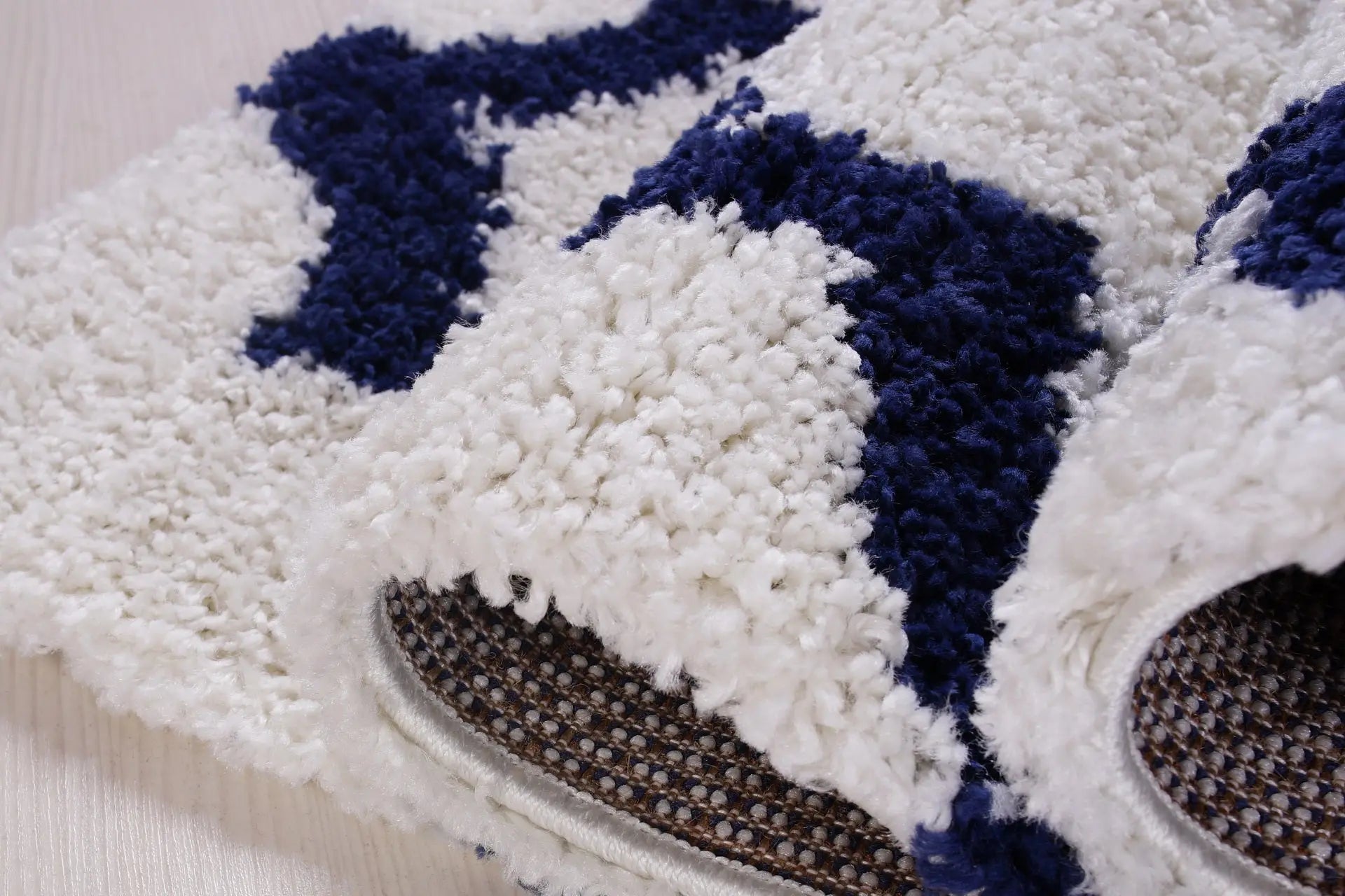 ladole rugs grant shaggy fes made in europe beautiful abstract polypropylene small mat doormat rug in dark blue white 110 x 211 57cm x 90cm 4x6, 4x5 ft Small Carpet, Home Office, Living Room, Bedroom