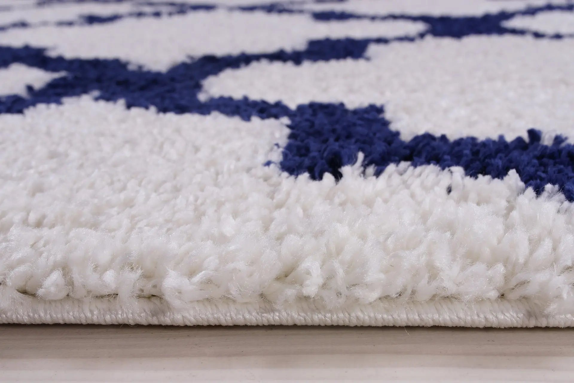 ladole rugs grant shaggy fes made in europe beautiful abstract polypropylene small mat doormat rug in dark blue white 110 x 211 57cm x 90cm 5x7, 5x8 ft Contemporary, Living Room Carpet, Bedroom, Home Office