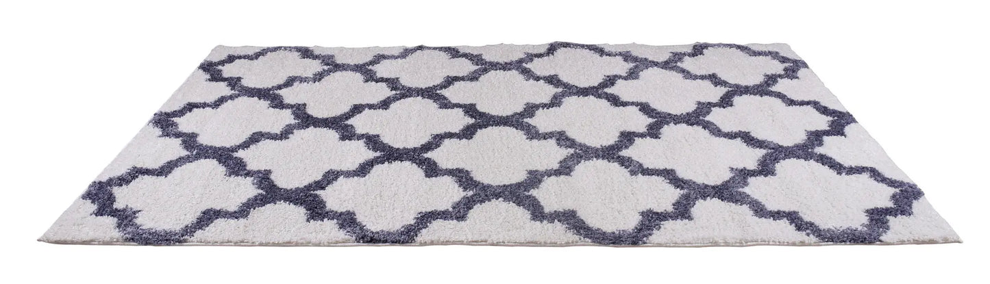 ladole rugs shaggy moroccan trellis fes polypropylene area rug carpet white dark gray 4x6 311 x 57 120cm x 170cm 2x8, 3x10, 2x10 ft Long Runner Rug, Hallway, Balcony, Entry Way, Kitchen, Stairs