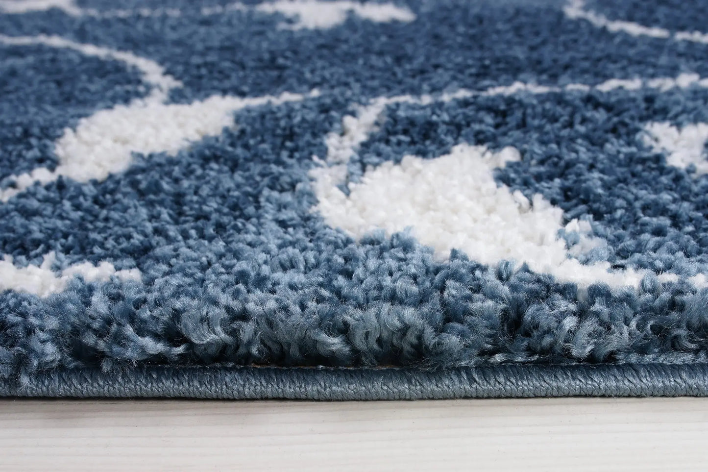 ladole rugs shaggy rabat abstract pattern sustainable spirals style indoor small mat doormat rug in blue white 110 x 211 57cm x 90cm 4x6, 4x5 ft Small Carpet, Home Office, Living Room, Bedroom