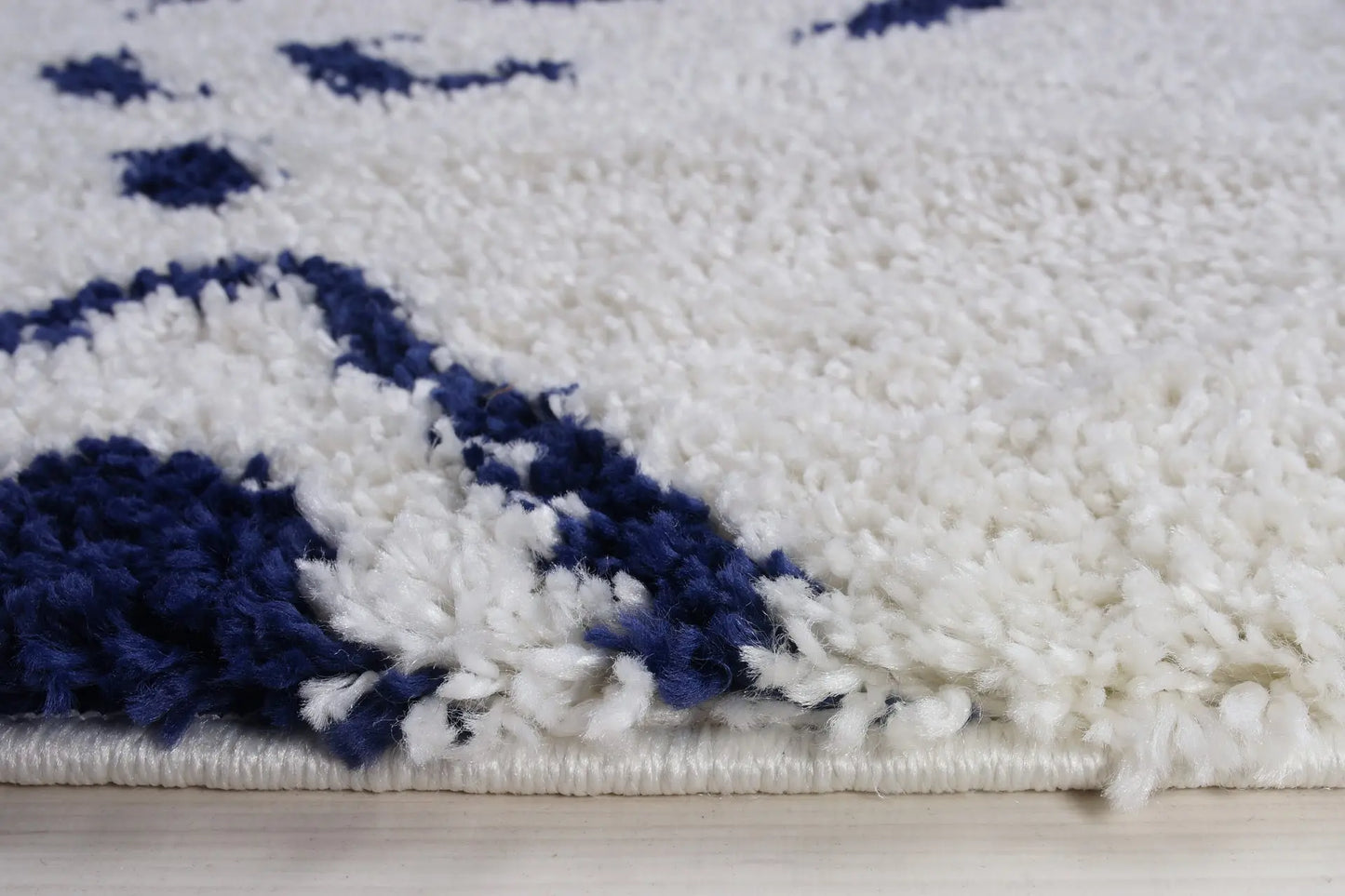 ladole rugs shaggy kenitra european abstract soft polypropylene modern small mat doormat rug in white dark blue 110 x 211 57cm x 90cm 4x6, 4x5 ft Small Carpet, Home Office, Living Room, Bedroom