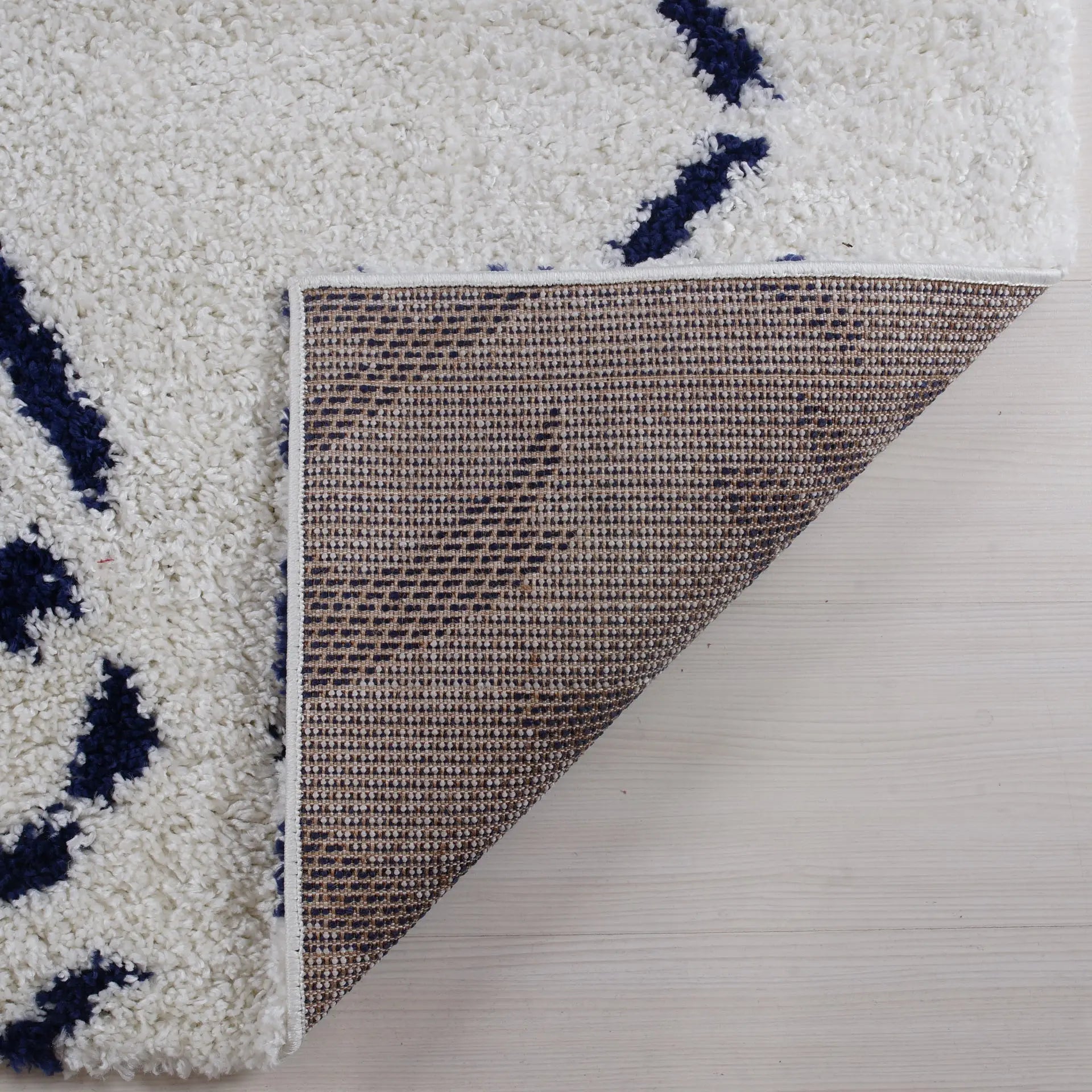 ladole rugs shaggy kenitra european abstract soft polypropylene modern small mat doormat rug in white dark blue 110 x 211 57cm x 90cm 5x7, 5x8 ft Contemporary, Living Room Carpet, Bedroom, Home Office
