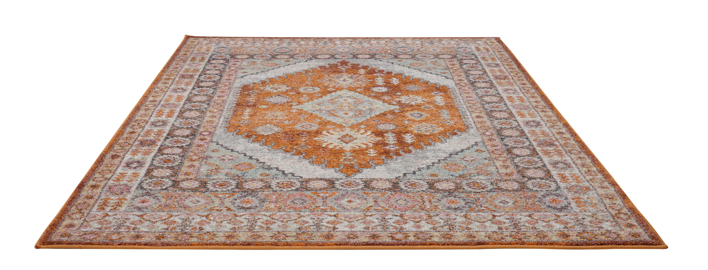 Mashad Persian Terra Orange Area Rug - Ladolerugsca