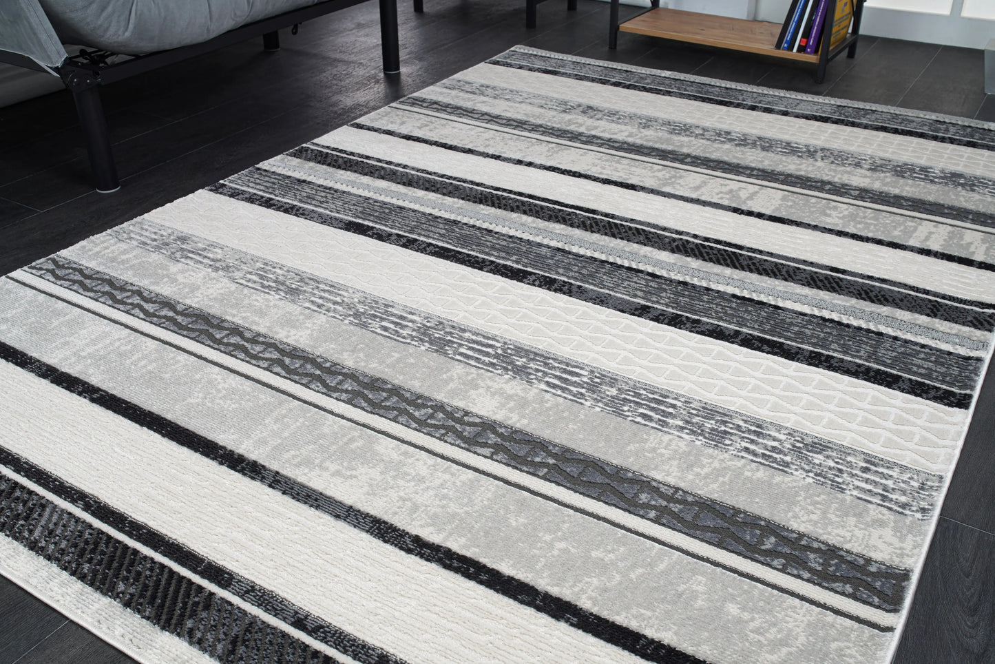 lucas dark light grey modern contemporary area rug 6x8, 6x9 ft Living Room, Bedroom, Dining Area, Kitchen Carpet