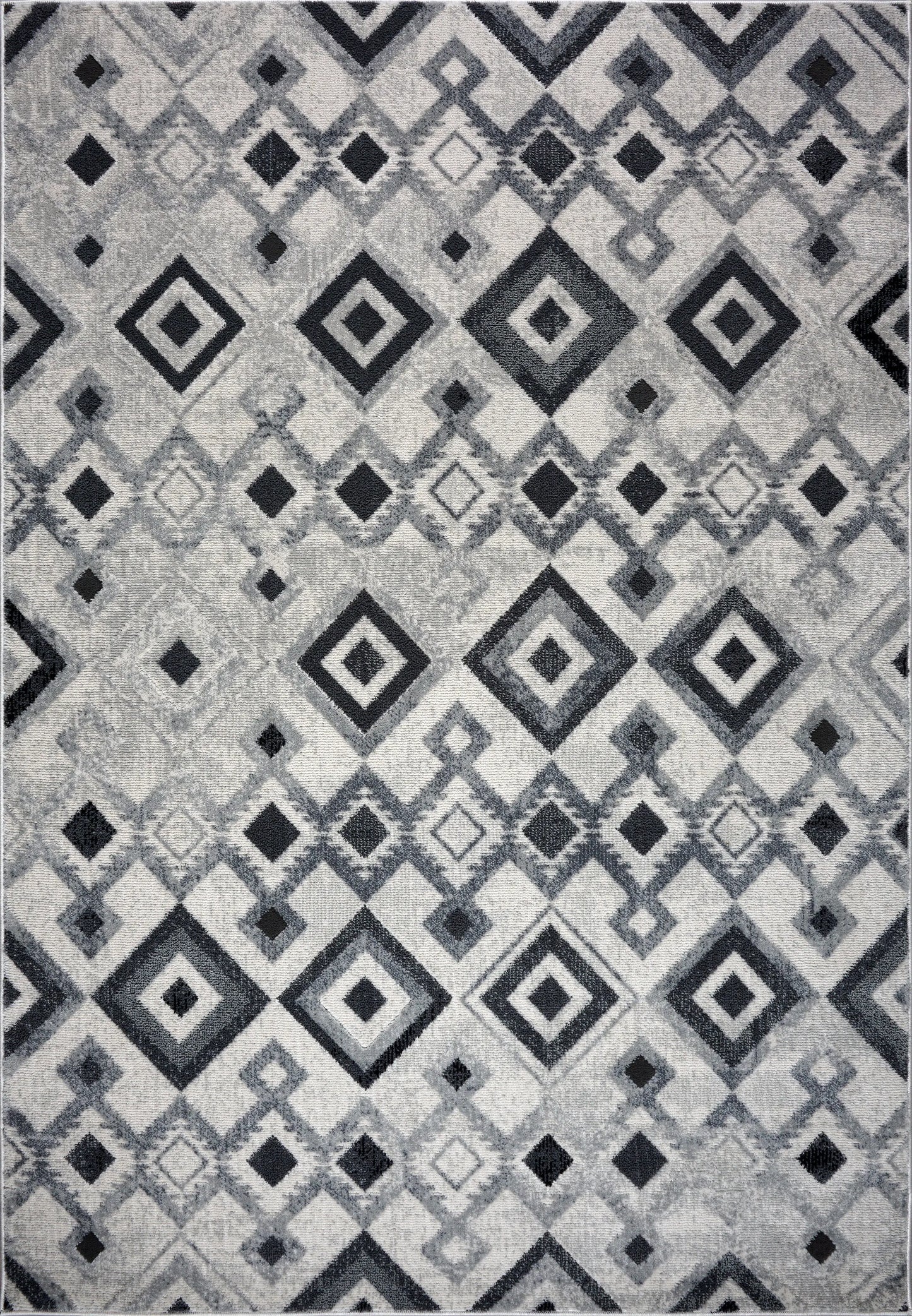 lucas dark light grey modern geometric area rug diamond pattern 2x5, 3x5 Runner Rug, Entry Way, Entrance, Balcony, Bedside, Home Office, Table Top
