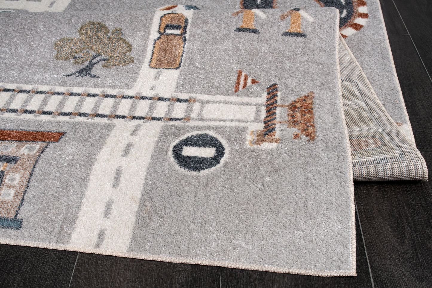 blue grey machine washable cars and roads kids nursery play room area rug 5x7, 5x8 ft Contemporary, Living Room Carpet, Bedroom, Home Office