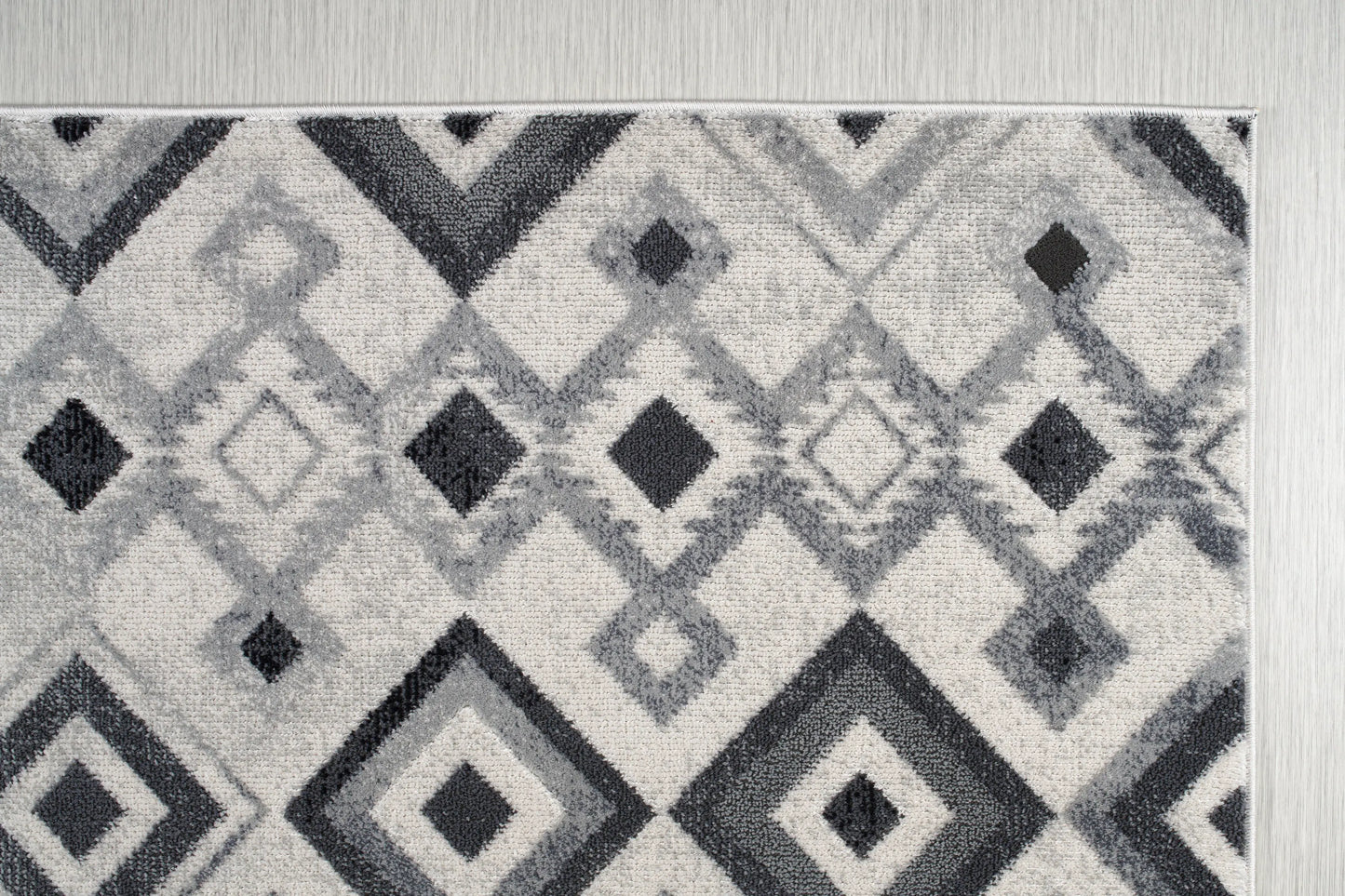 lucas dark light grey modern geometric area rug diamond pattern 8x10, 8x11 ft Large Living Room Carpet, Bedroom, Kitchen