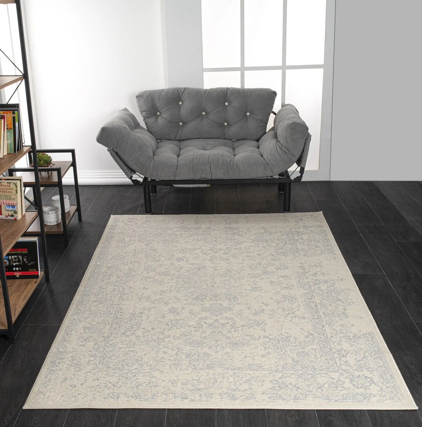 cream grey persian traditional area rug 2x8, 3x10, 2x10 ft Long Runner Rug, Hallway, Balcony, Entry Way, Kitchen, Stairs