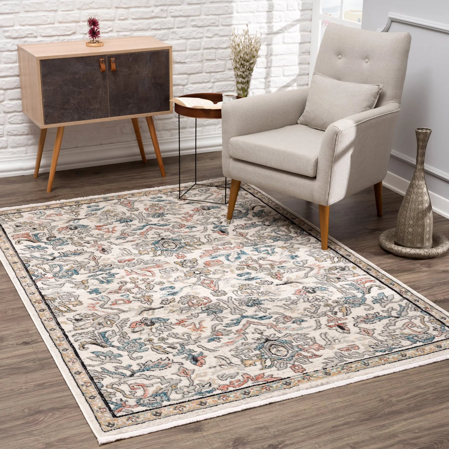 la dole rugs traditional persian oriental paisly ivory grey teal turquoise red orange area rug 2x8, 3x10, 2x10 ft Long Runner Rug, Hallway, Balcony, Entry Way, Kitchen, Stairs