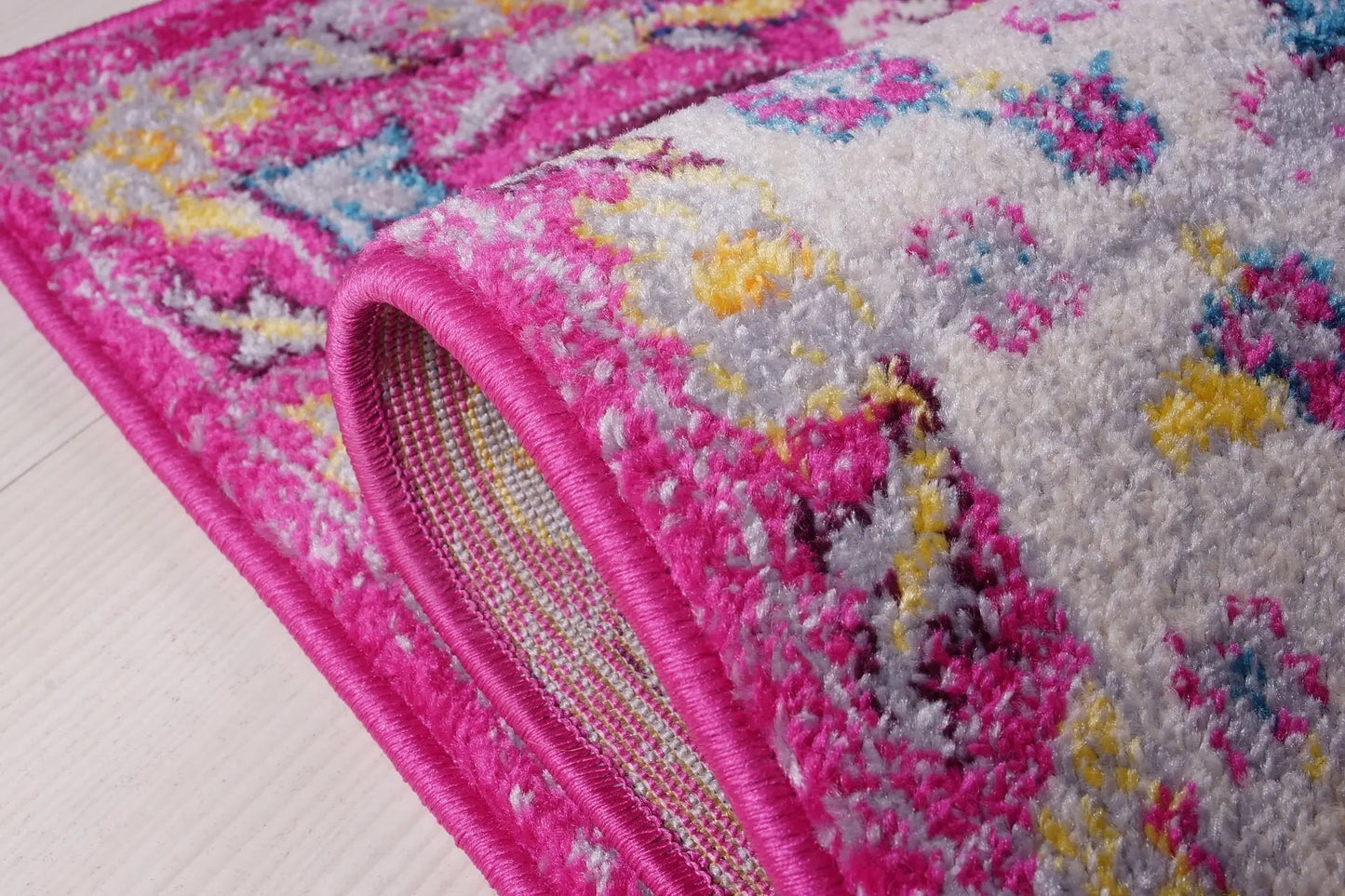 Darcy Persian Traditional Design Soft Indoor Mat Pink Carpet
