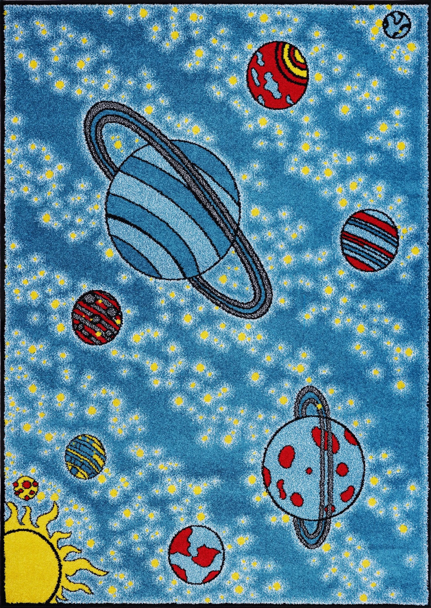 Blue Yellow Kids Area Rug
