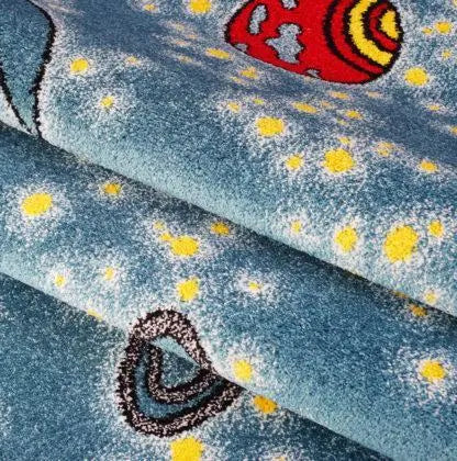 Blue Yellow Universe Area Rug - Ladolerugsca