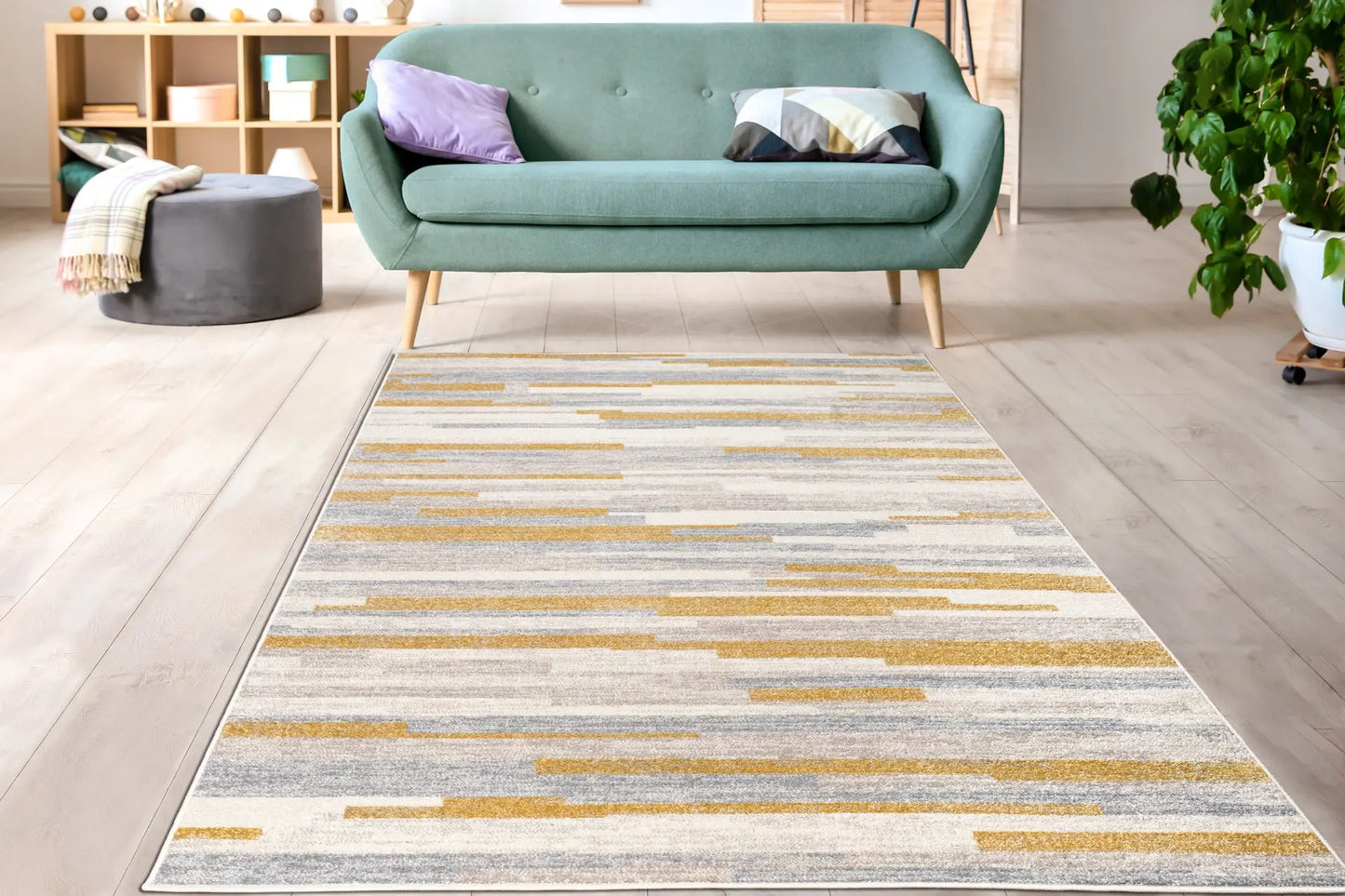 orange grey beige striped abstract rustic minimalist modern contemporary living room area rug 2x5, 3x5 Runner Rug, Entry Way, Entrance, Balcony, Bedside, Home Office, Table Top