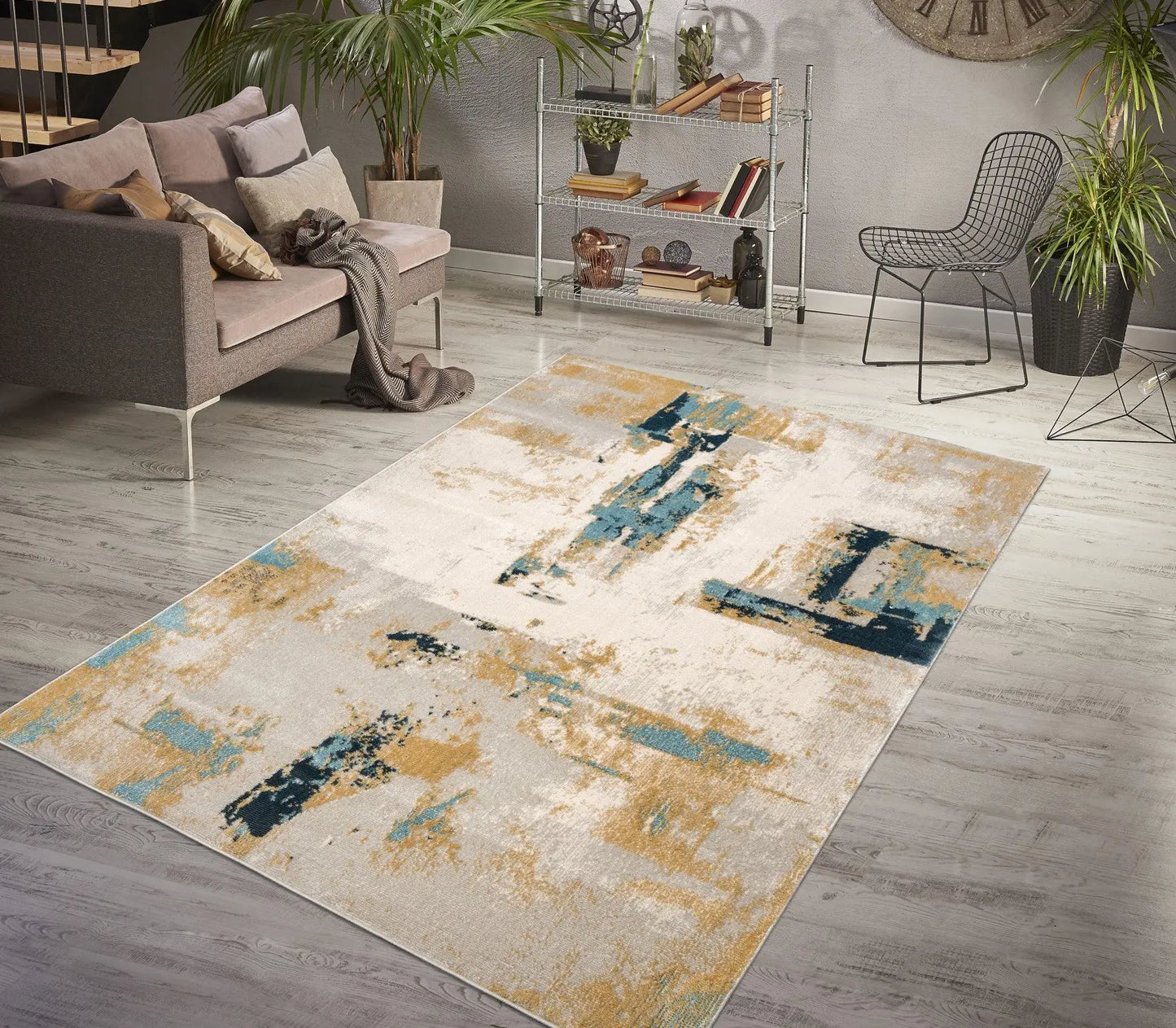 la dole rugs light dark orange turquoise beige rustic pattern abstract modern minimalistic area rug 9x12, 10x13 ft Large Big Carpet, Living Room, Beroom