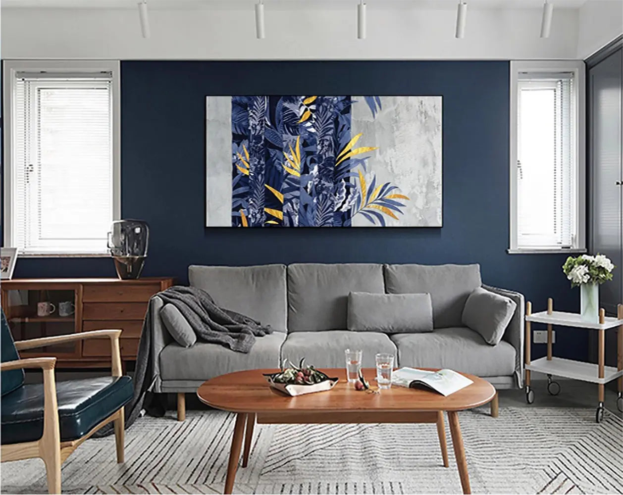 Ladole Canvas Abstract Wall Leaf Art Elegant Wall Decor