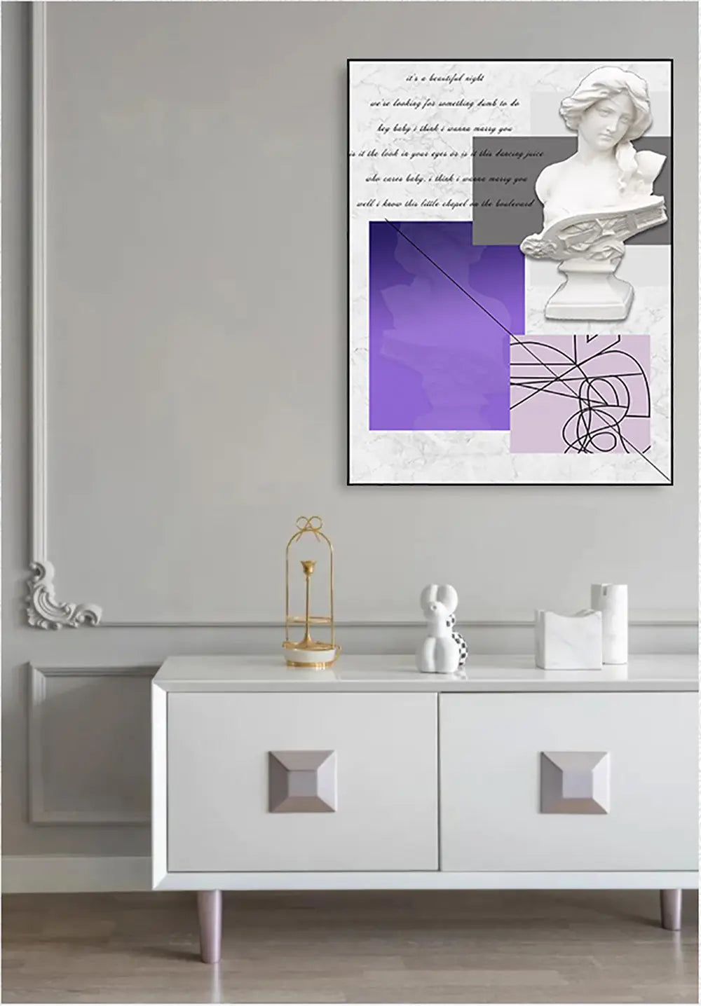 Ladole Modern Canvas Painting Women Wall Art Decor