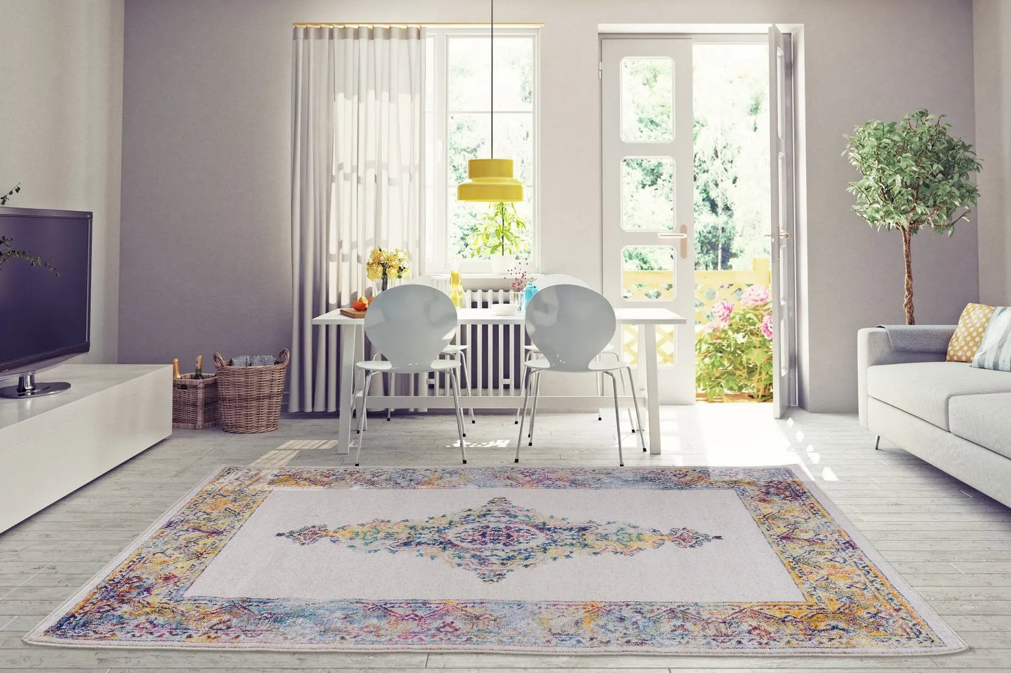 Ladole Rugs Saba Traditional Style Runner Area Rug in Cream