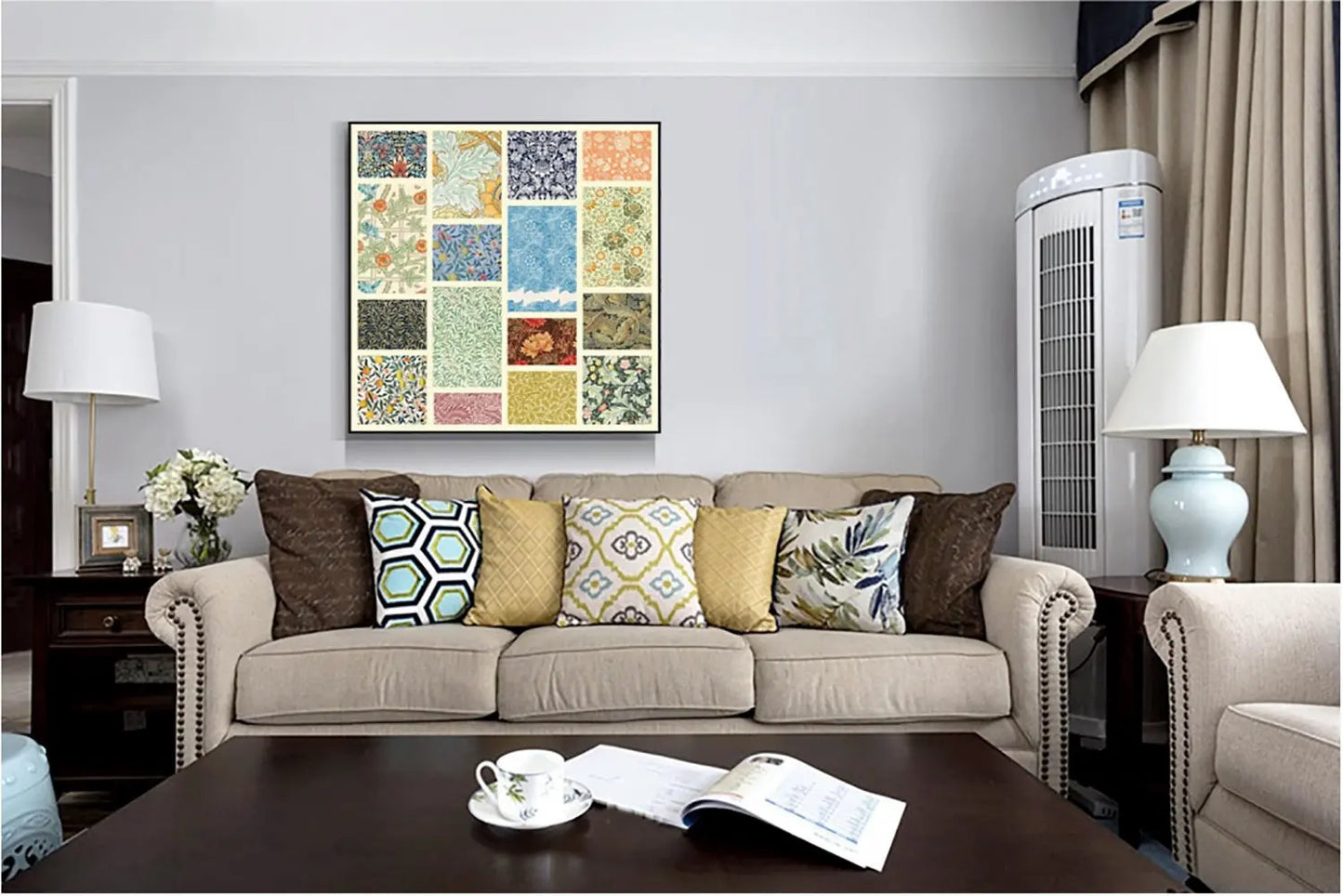 Ladole Wall Art 16 Different Picture Square Painting Canvas