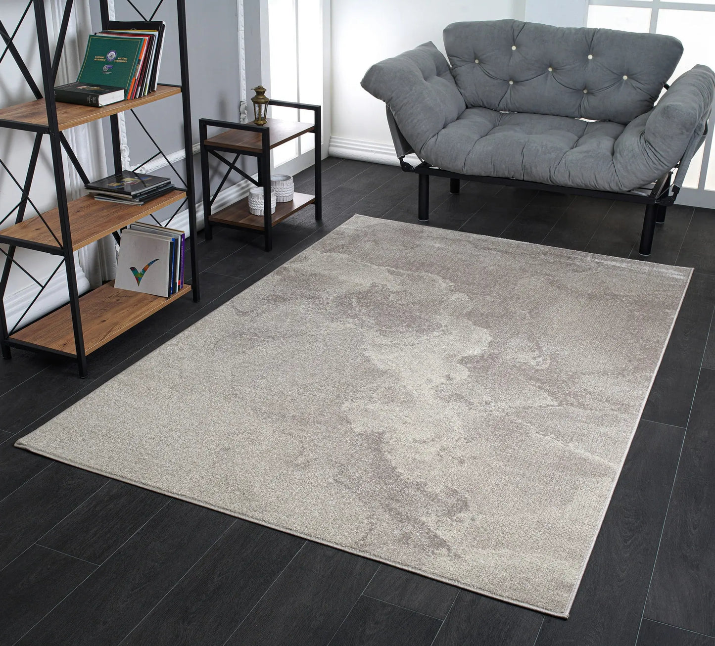 Logan Cream Beige Contemporary Rustic Area Rug