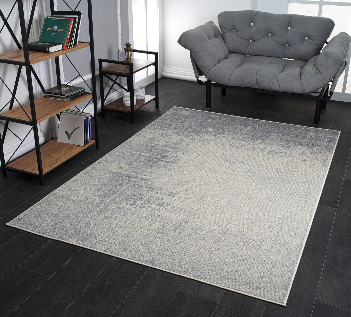 Logan Grey Rustic Modern Contemporary Area Rug