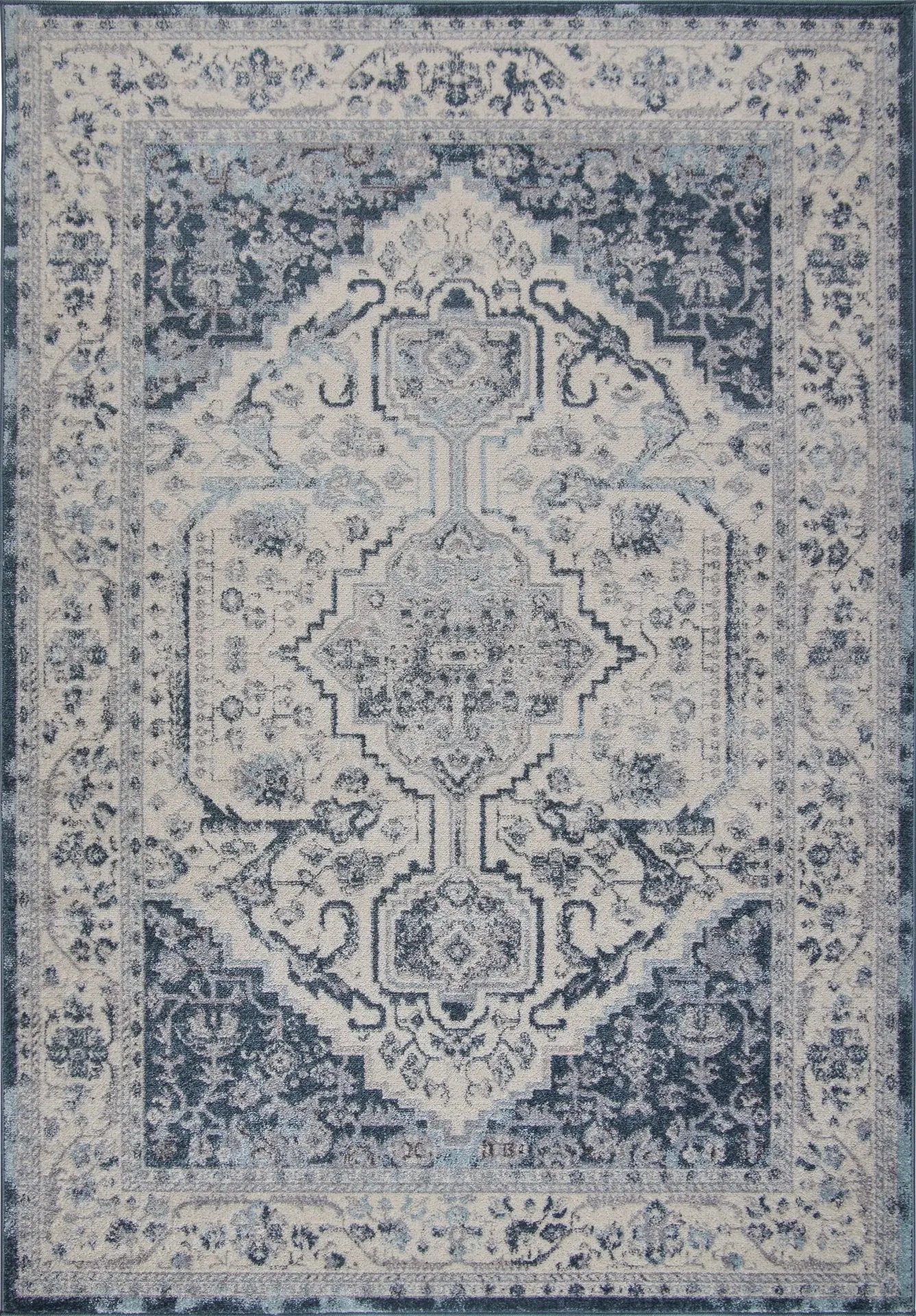 Lux Cotto Blue Persian Cream Area Rug