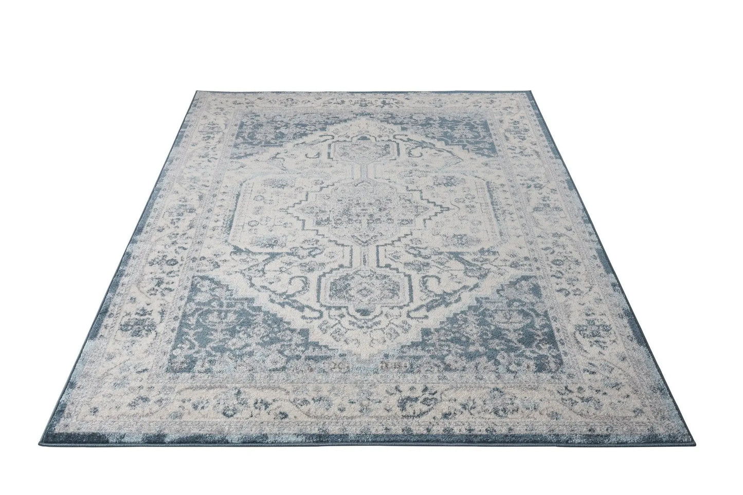 Lux Cotto Blue Persian Cream Area Rug