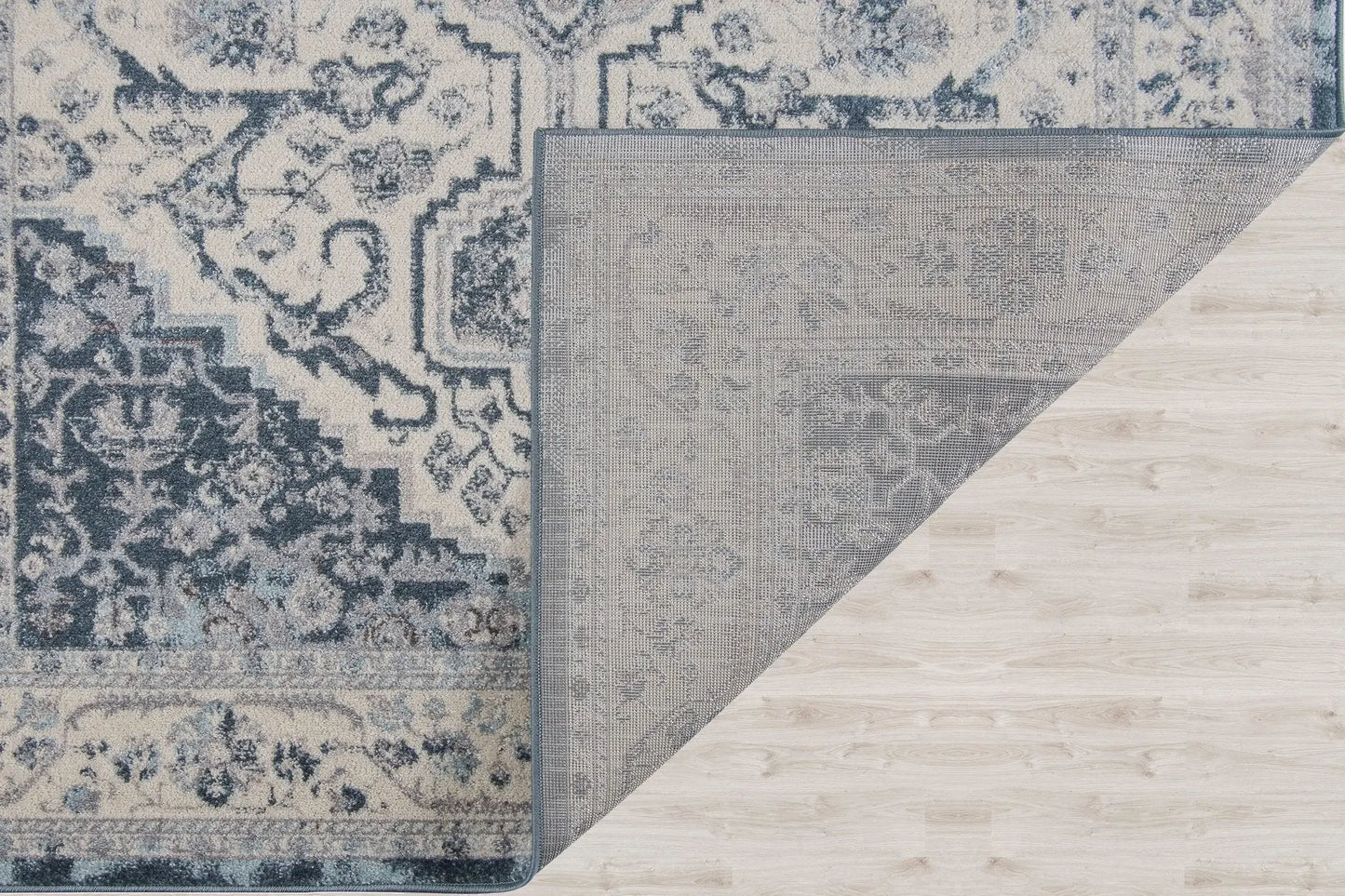 Lux Cotto Blue Persian Cream Area Rug
