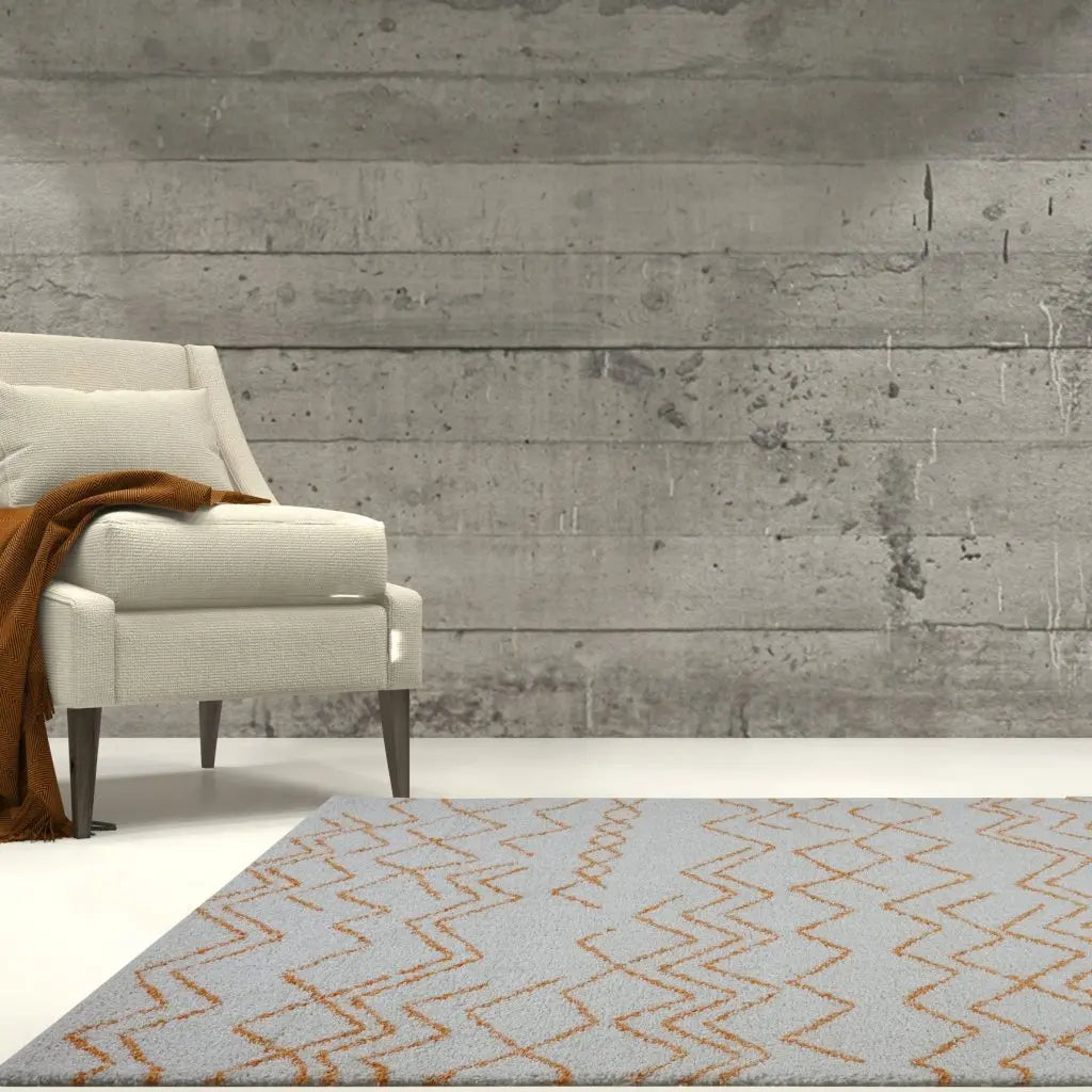 Shaggy Moroccan Ivory Orange Area Rug - Ladolerugsca