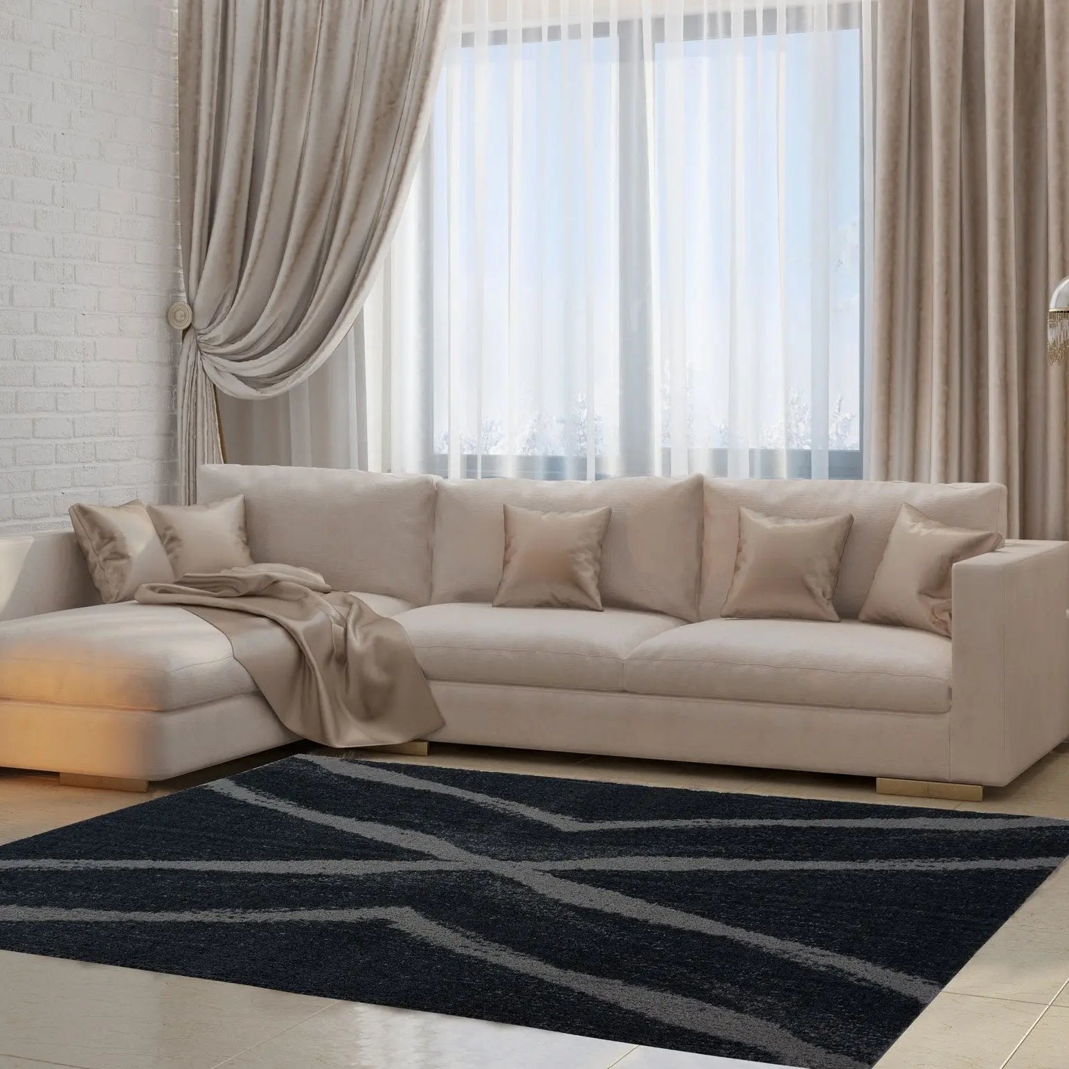 Vancouver Shaggy Micro-Polyester Fiber  Area Rug -