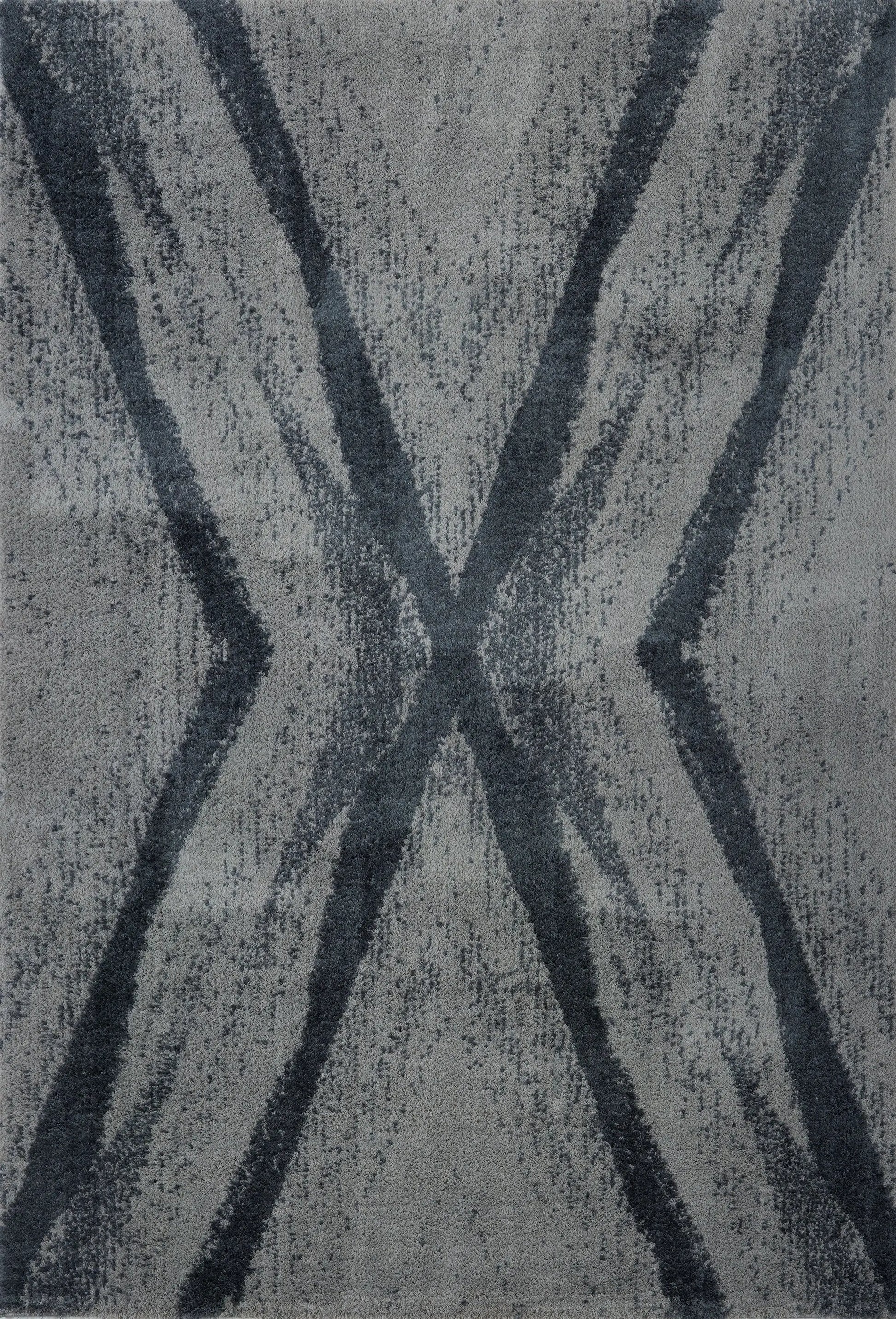 Jasper Shaggy Micro-Polyester Grey Area Rug -