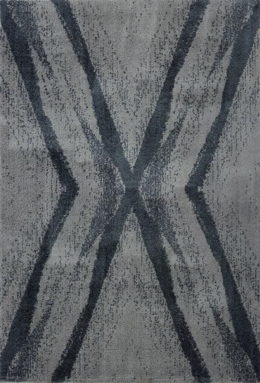 Jasper Shaggy Micro-Polyester Grey Area Rug -