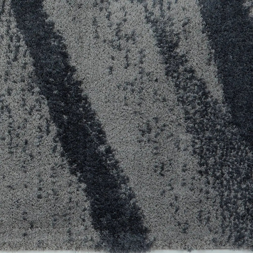 Jasper Shaggy Micro-Polyester Grey Area Rug -