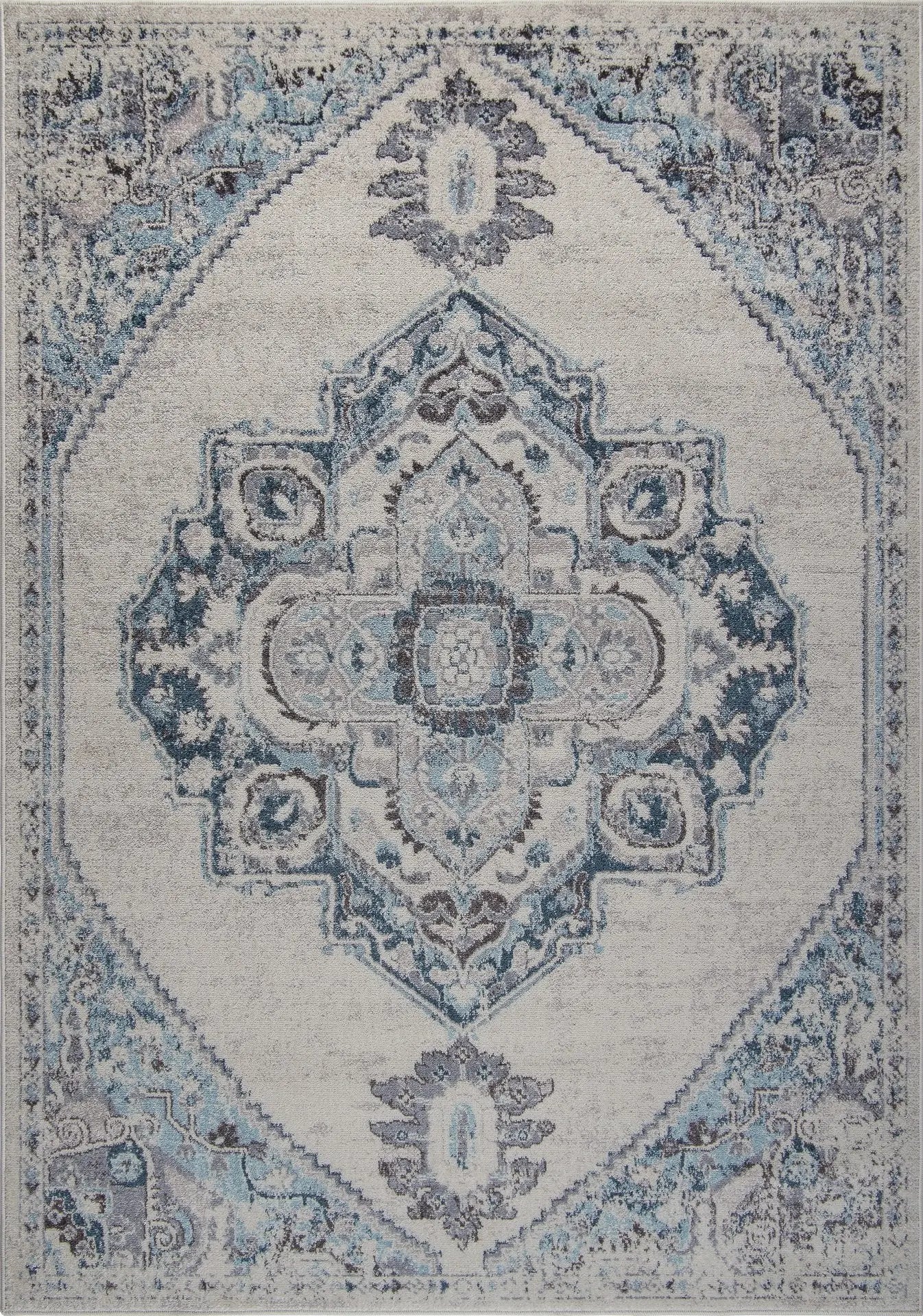 Miranda Persian Traditional Ivory Blue Area Rug