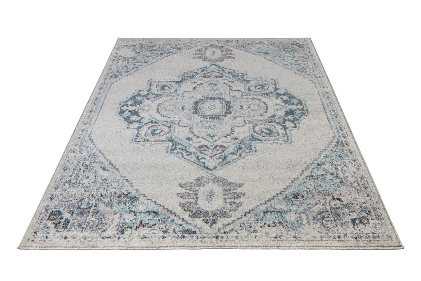 Miranda Persian Traditional Ivory Blue Area Rug