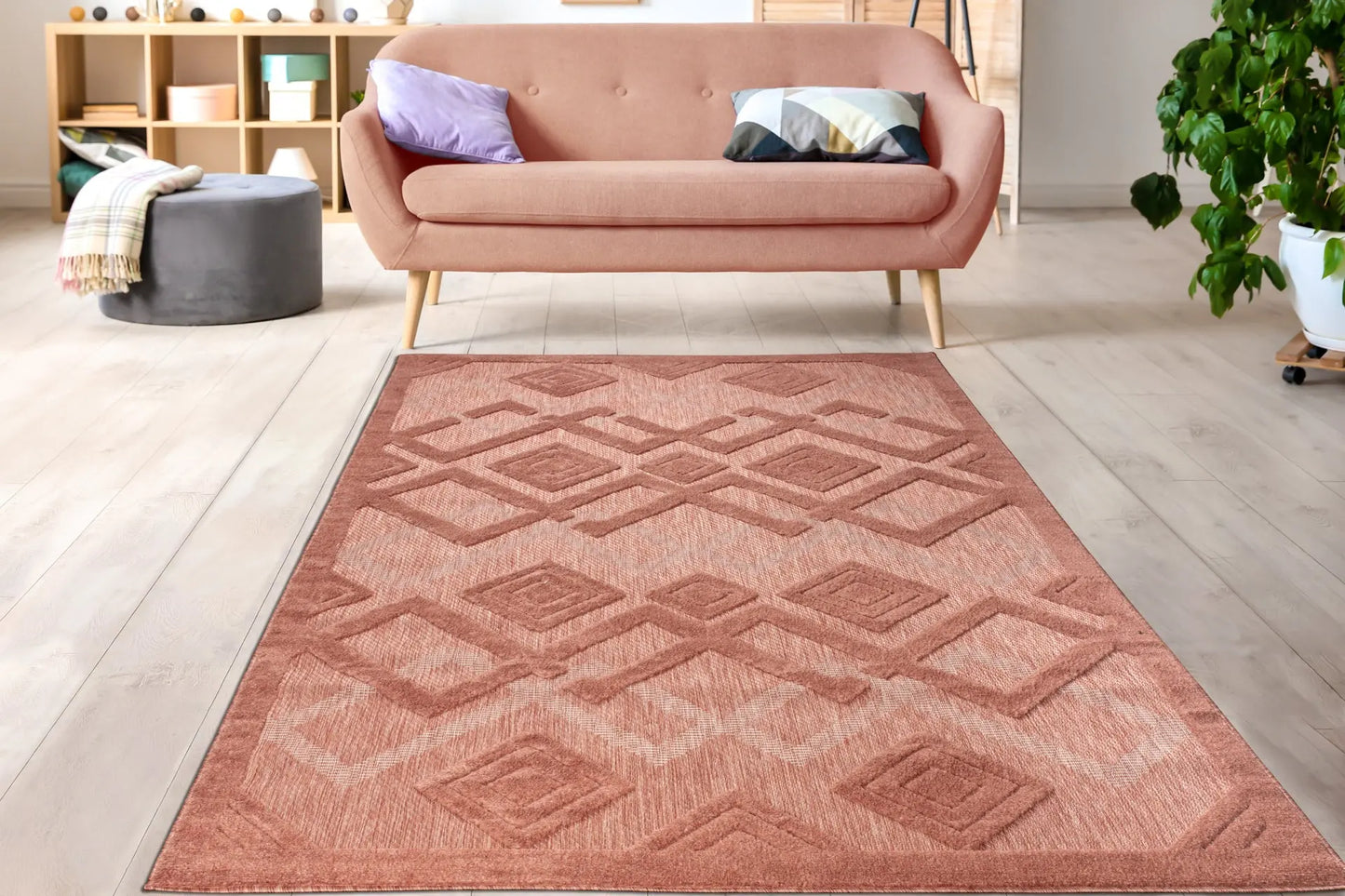 geometric modern minimalist contemporary outdoor indoor area rug carpet for patio porch dining area balcony living room bedroom 4x6, 4x5 ft Small Carpet, Home Office, Living Room, Bedroom