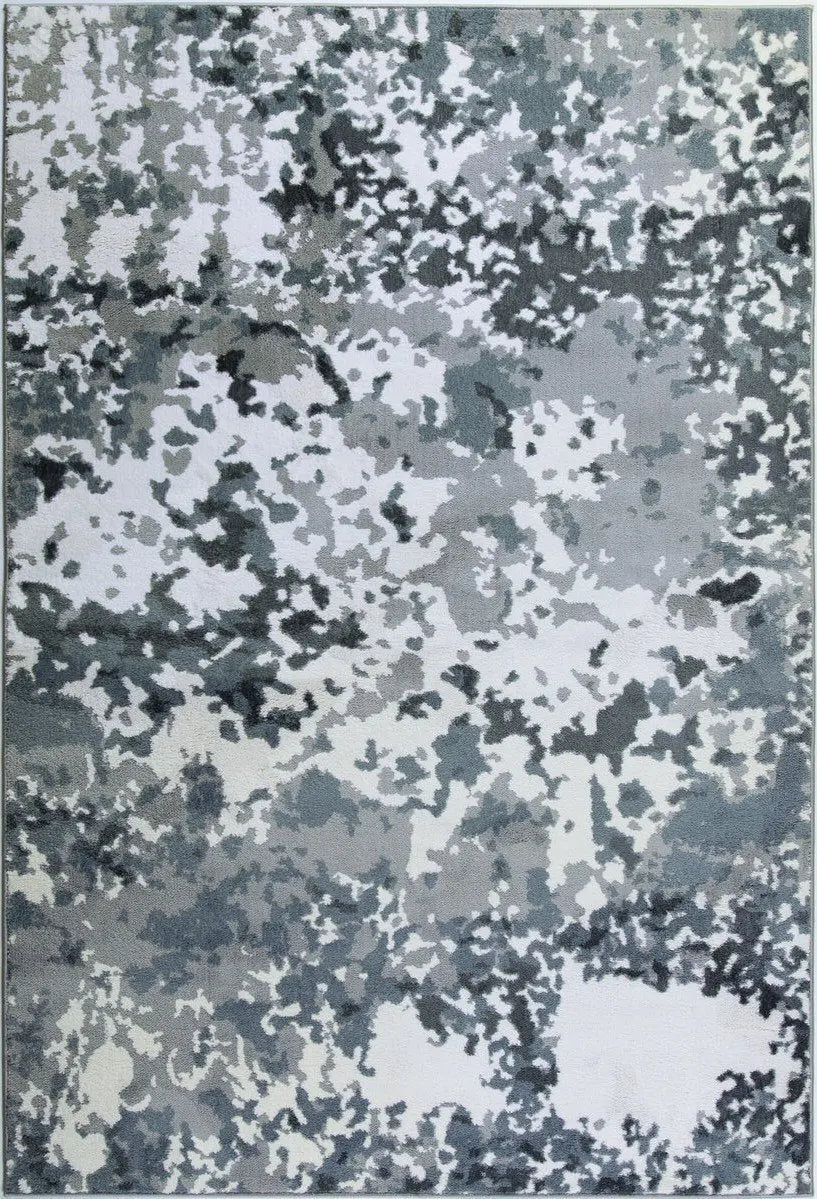 Oshawa White Grey Abstract Area Rug -