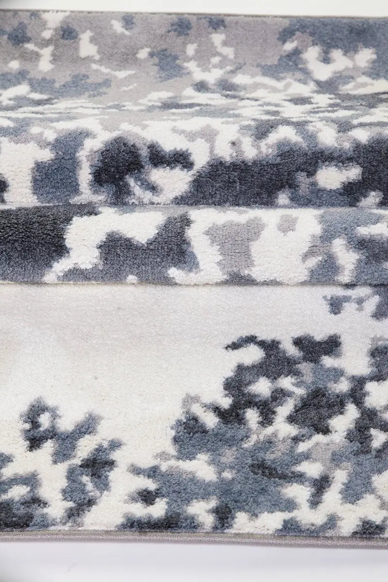 Oshawa White Grey Abstract Area Rug -