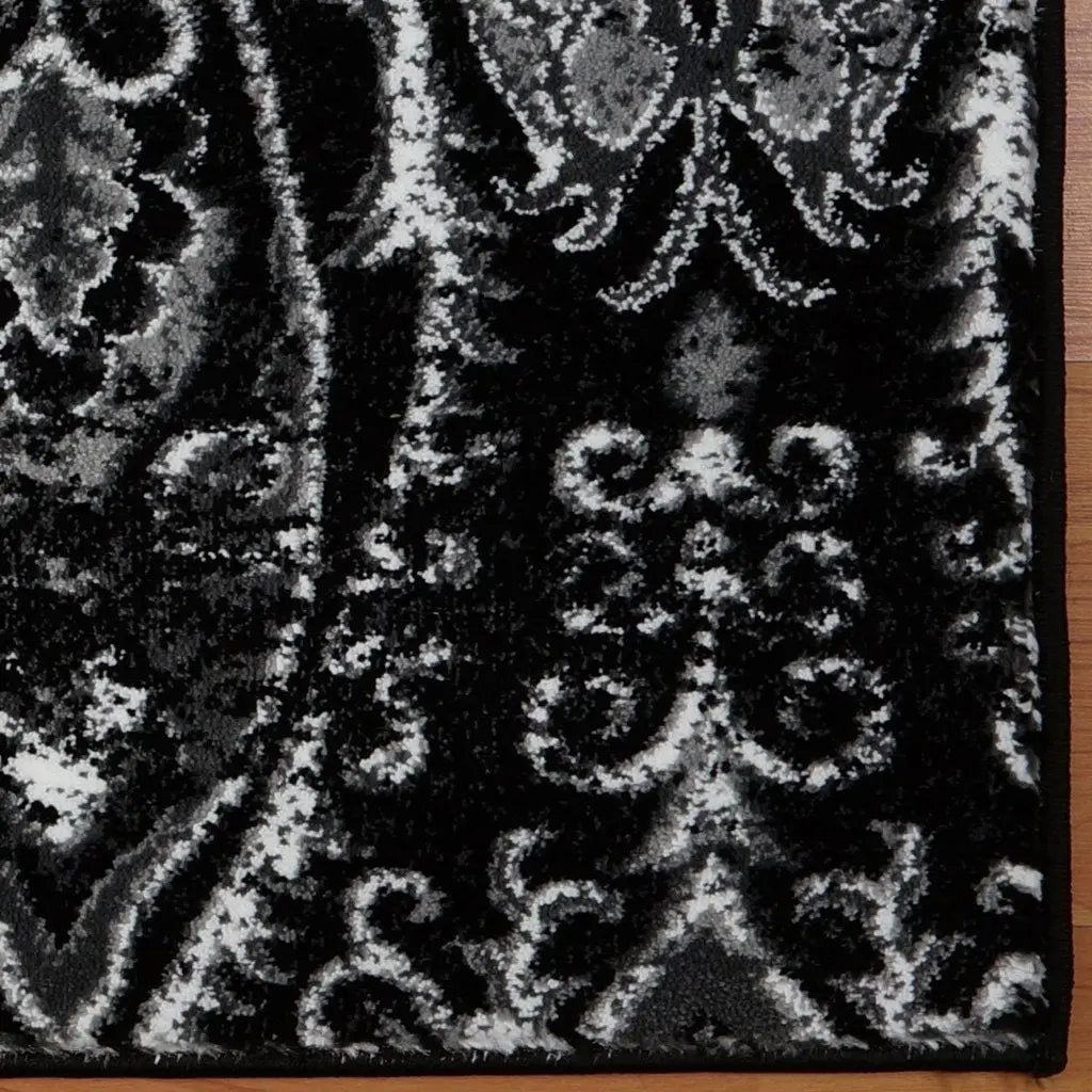 Patina Black Grey Area Rug -