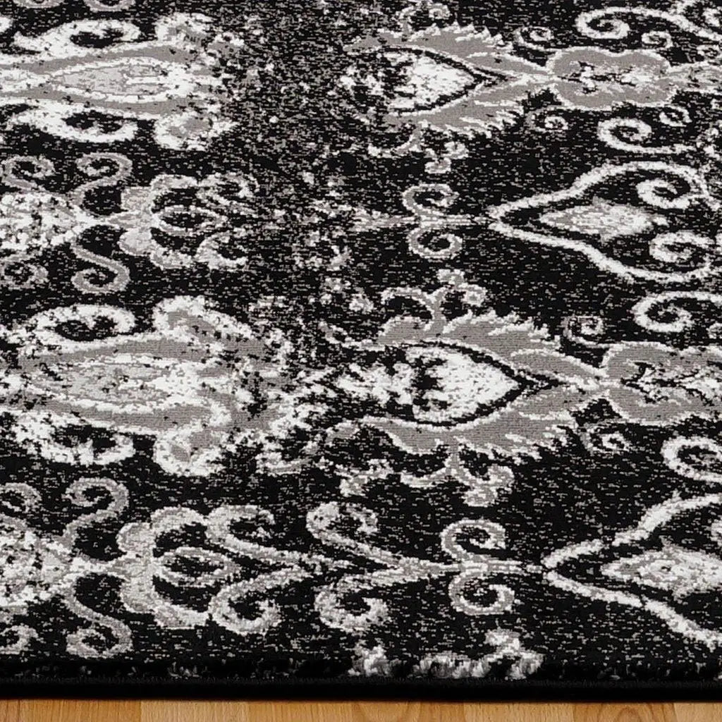 Patina Black Grey Area Rug -