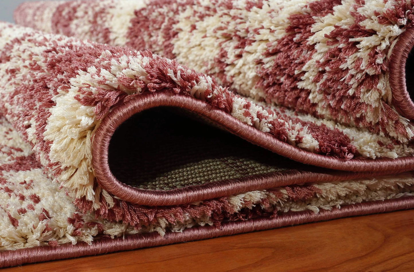 Patch Rose Cream Micro Fiber Shaggy Area Rug -