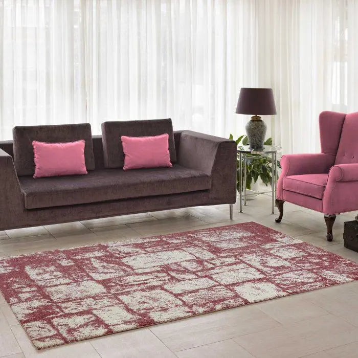 Patch Rose Cream Micro Fiber Shaggy Area Rug -