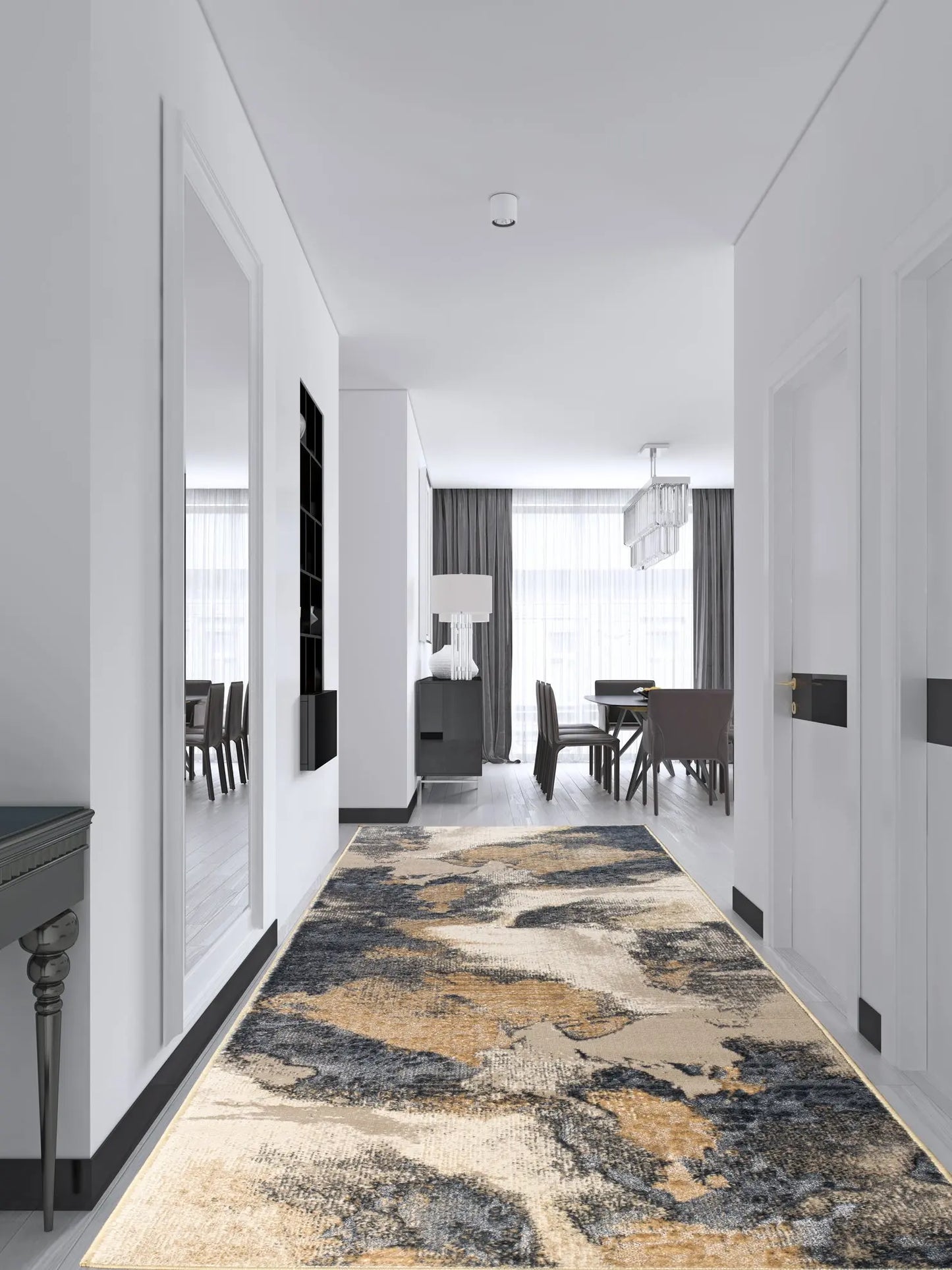 beige brown silver metalic abstract modern minimalistic contemporary area rug 8x10, 8x11 ft Large Living Room Carpet, Bedroom, Kitchen