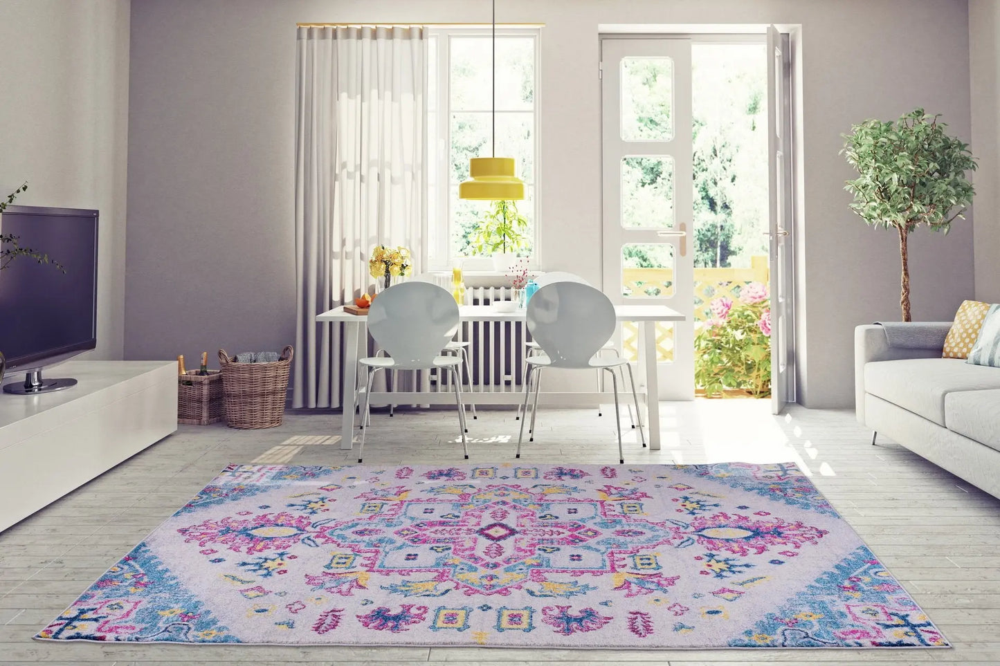 Shareen Traditional Design Mat Blue Rugs