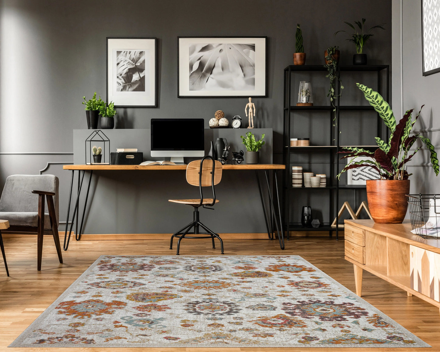 Venice Marigold Cream Ornamental Indoor/Outdoor Area Rug - Ladolerugsca