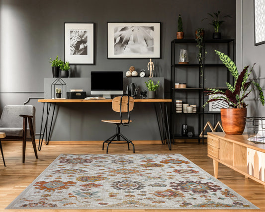 Venice Marigold Cream Ornamental Indoor/Outdoor Area Rug - Ladolerugsca