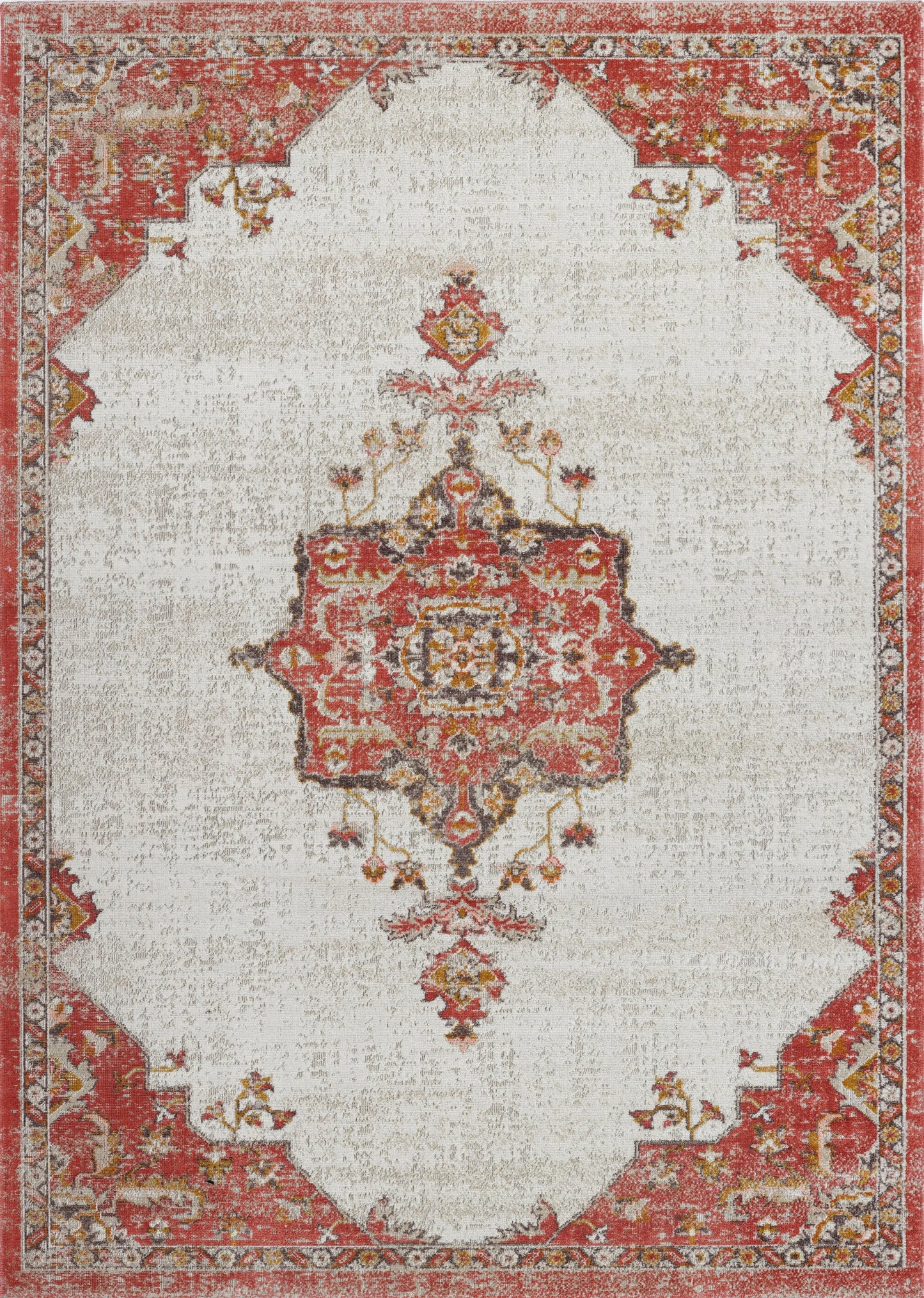 Highland Terracotta Cream Indoor/Outdoor Area Rug - Ladolerugsca