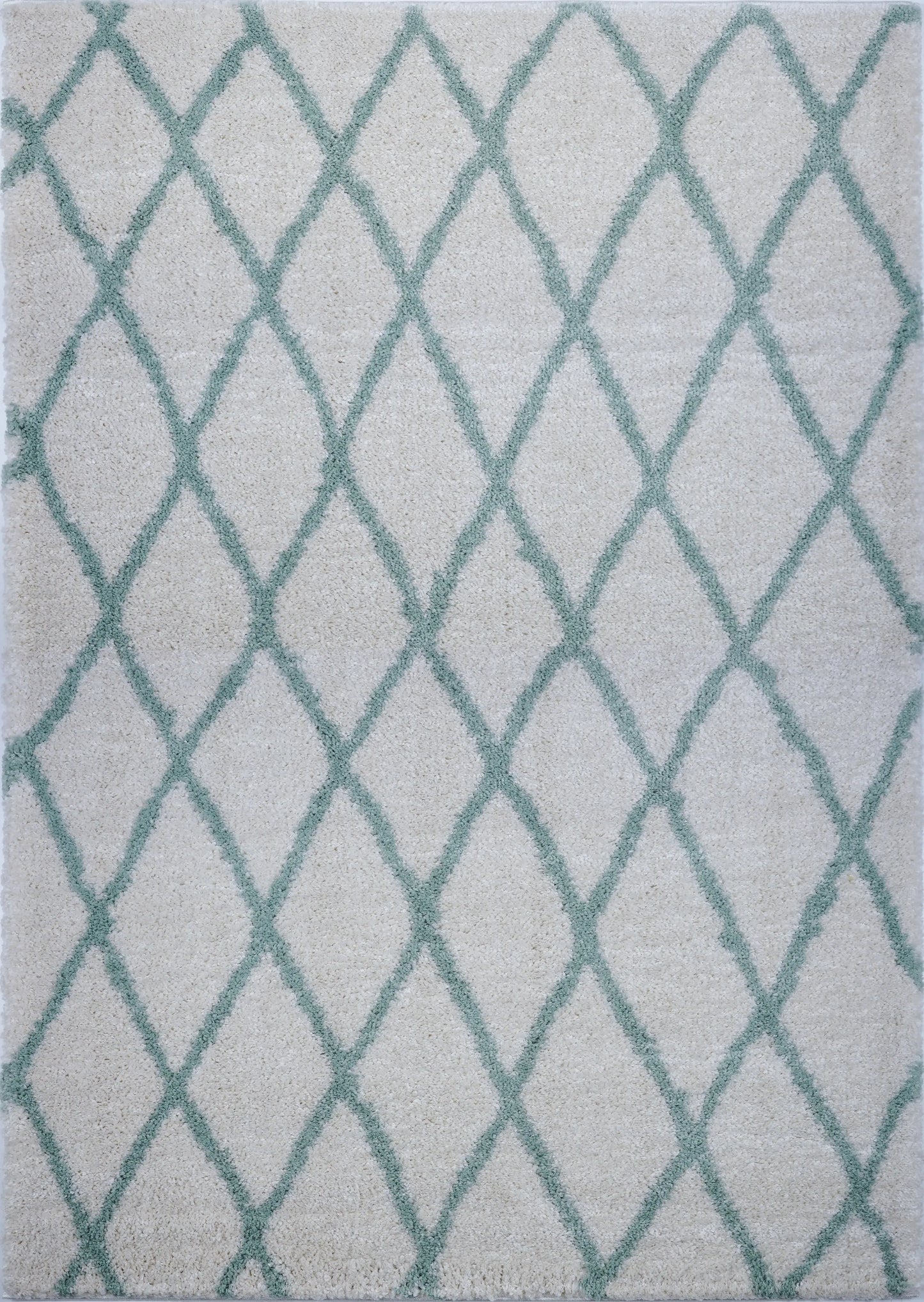Toronto Trellis Ivory Aqua Green Area Rug -