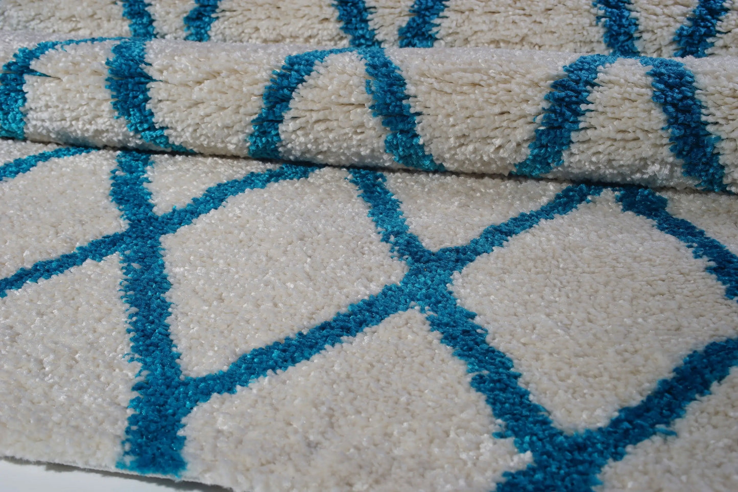 Toronto Trellis Ivory Turquoise Area Rug -