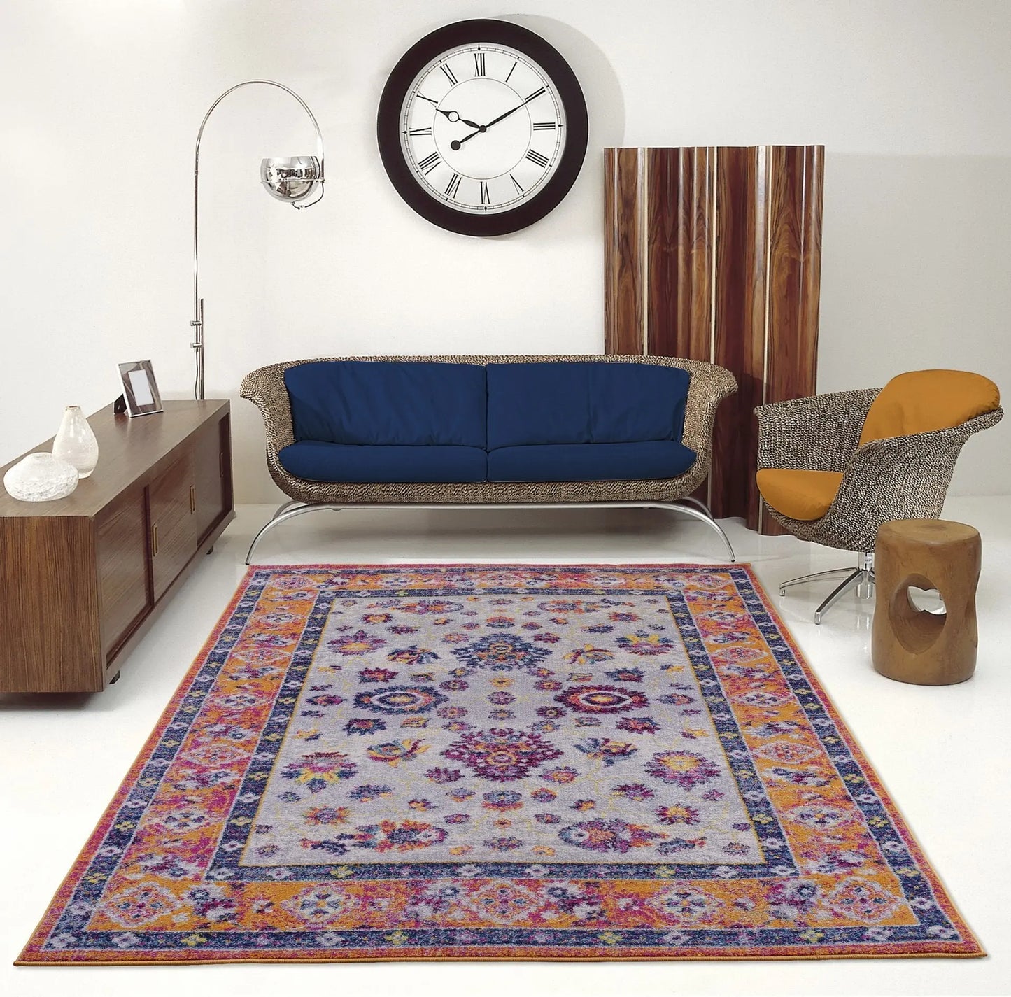 topaz orange pink traditional area rug 2x5, 3x5 Runner Rug, Entry Way, Entrance, Balcony, Bedside, Home Office, Table Top
